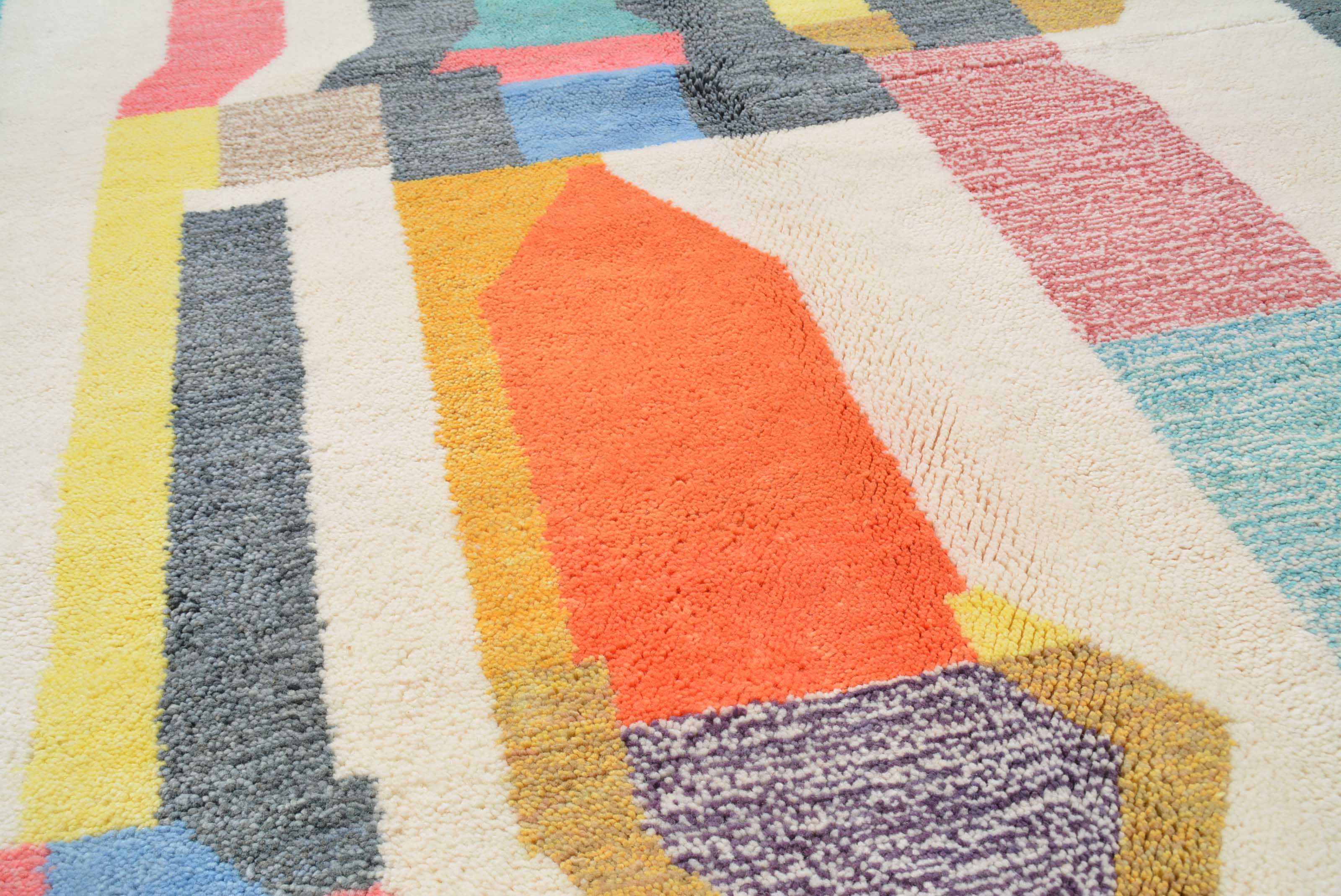 Arise (6'0" x 9'0") - Abstract Multicolor Vertical Totem Azilal Rug - Image 2