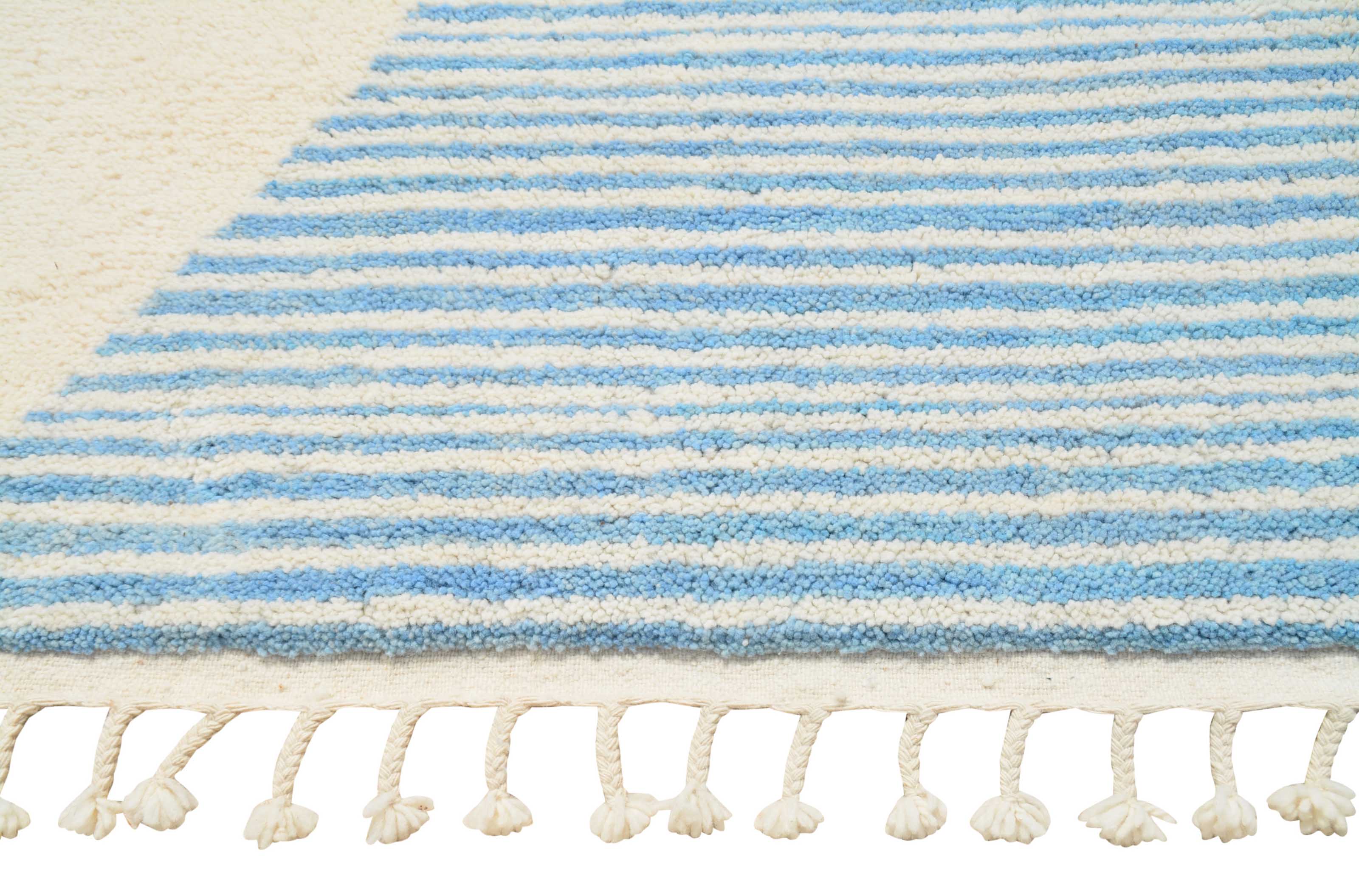Arrow Sky | Bespoke Sleek Aqua Geometric Azilal Rug - Image 3