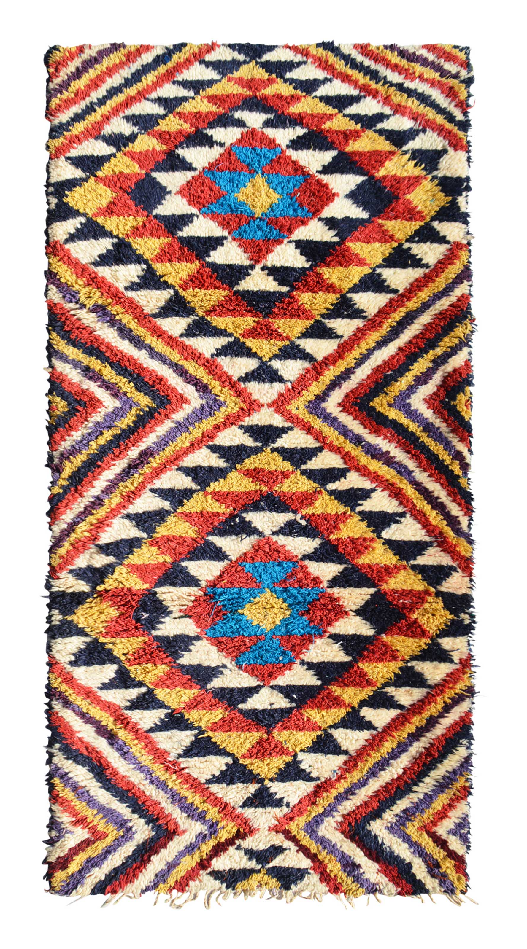 Aztec (3'8" x 7'6") – Vintage Geometric Berber Area Rug