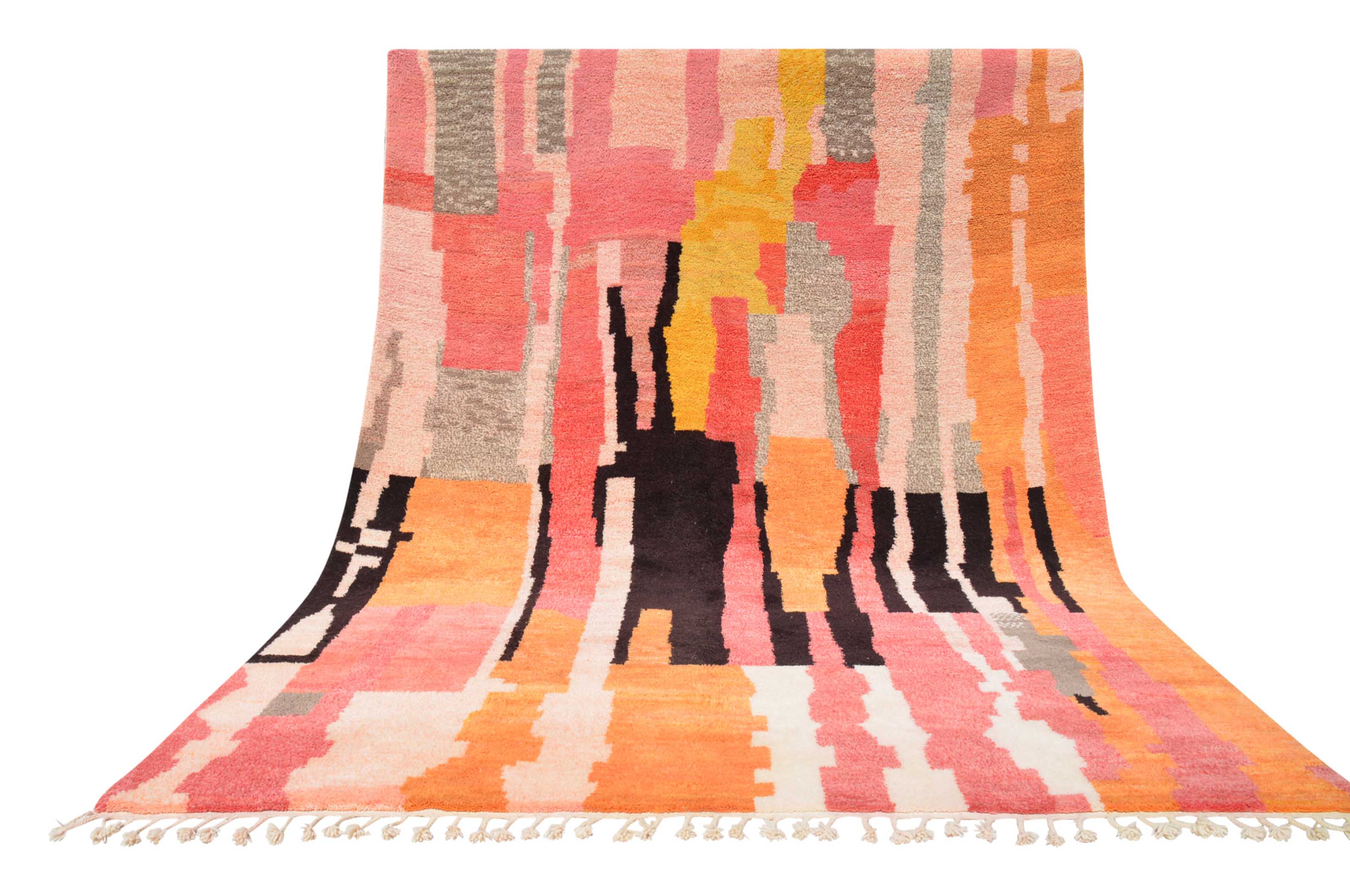 Be | Bespoke Abstract Pink & Orange Azilal Rug - Image 6
