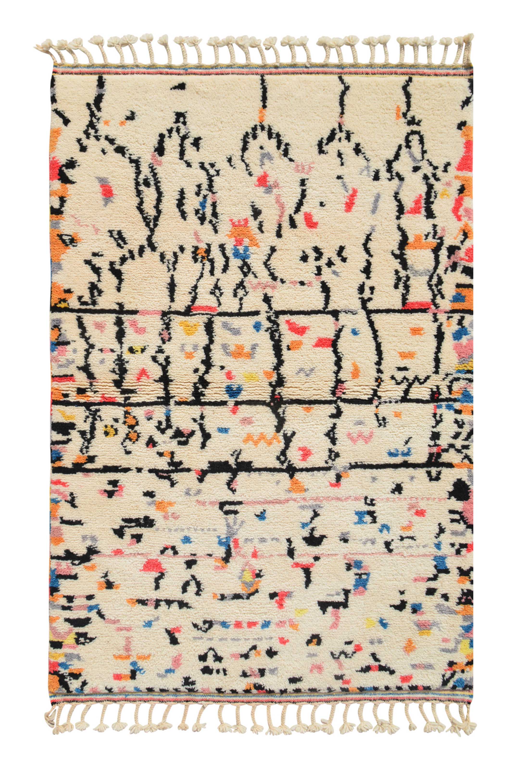 Blake (4'0" x 6'0") - Abstract Multicolor Confetti & Sketch Azilal Rug
