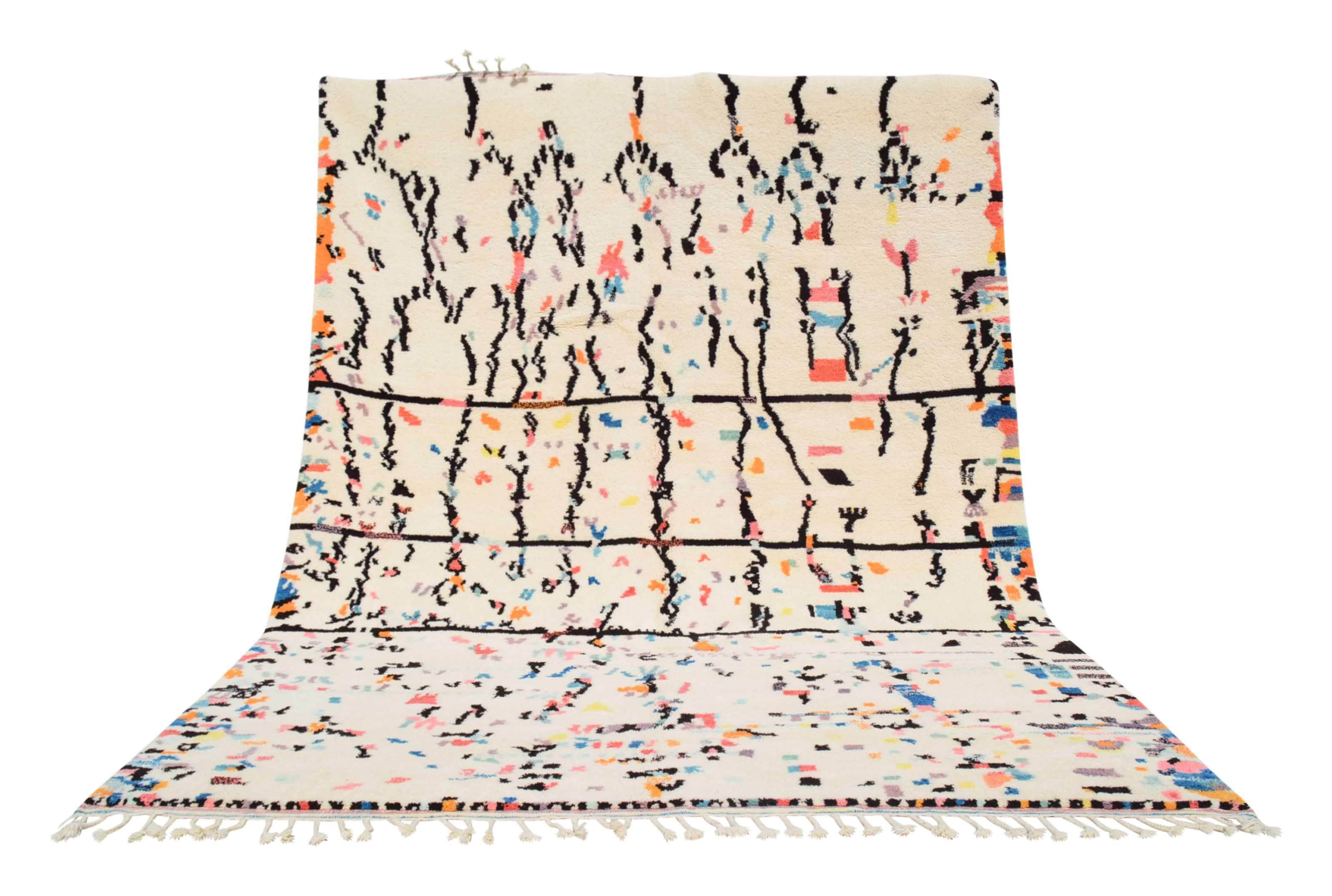 Blake (9'2" x 11'6") - Abstract Multicolor Confetti & Sketch Azilal Rug - Image 6