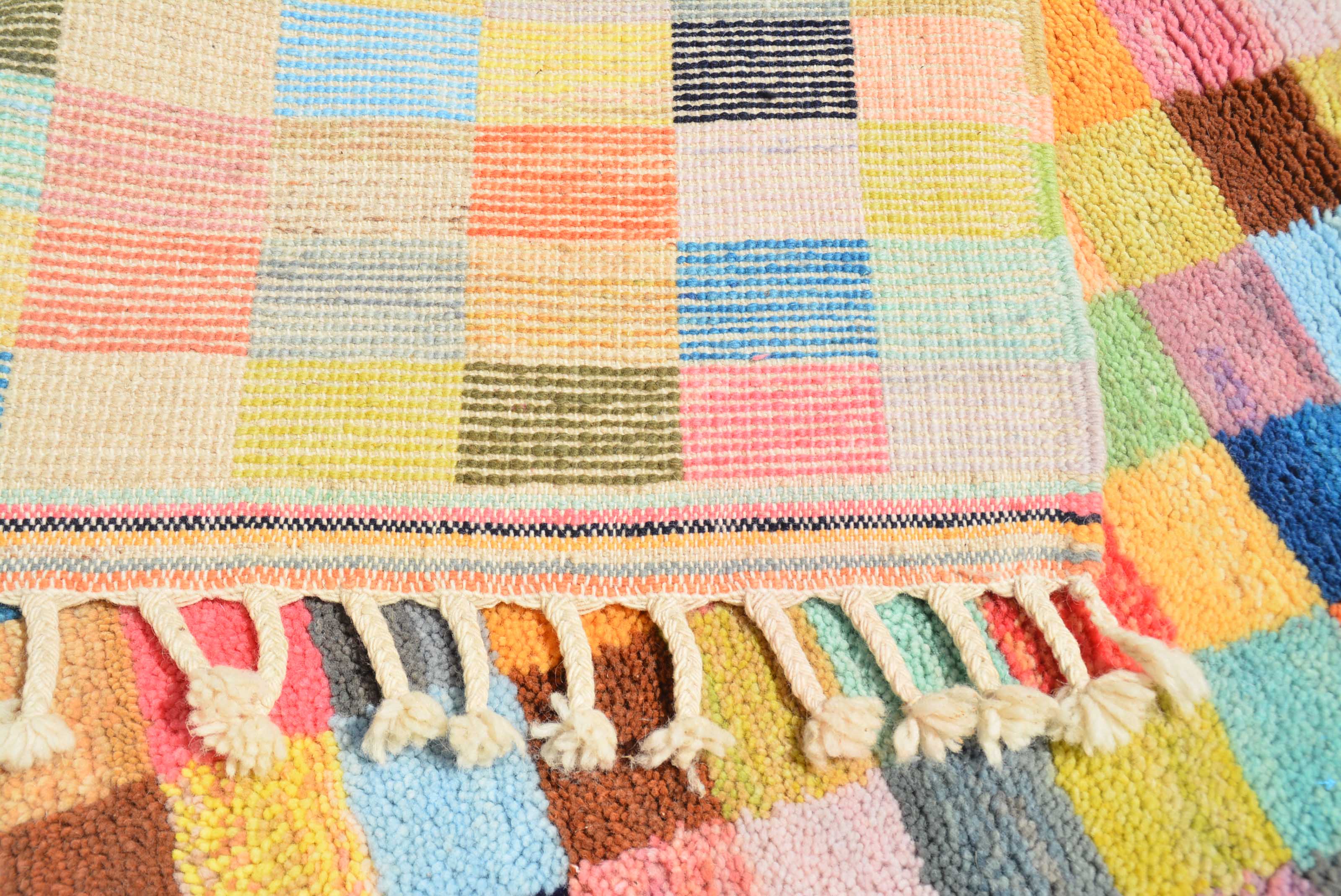Candy (4'0" x 6'0") - Colorful Mosaic Moroccan Area Rug - Hand-Dyed Wool - Image 5