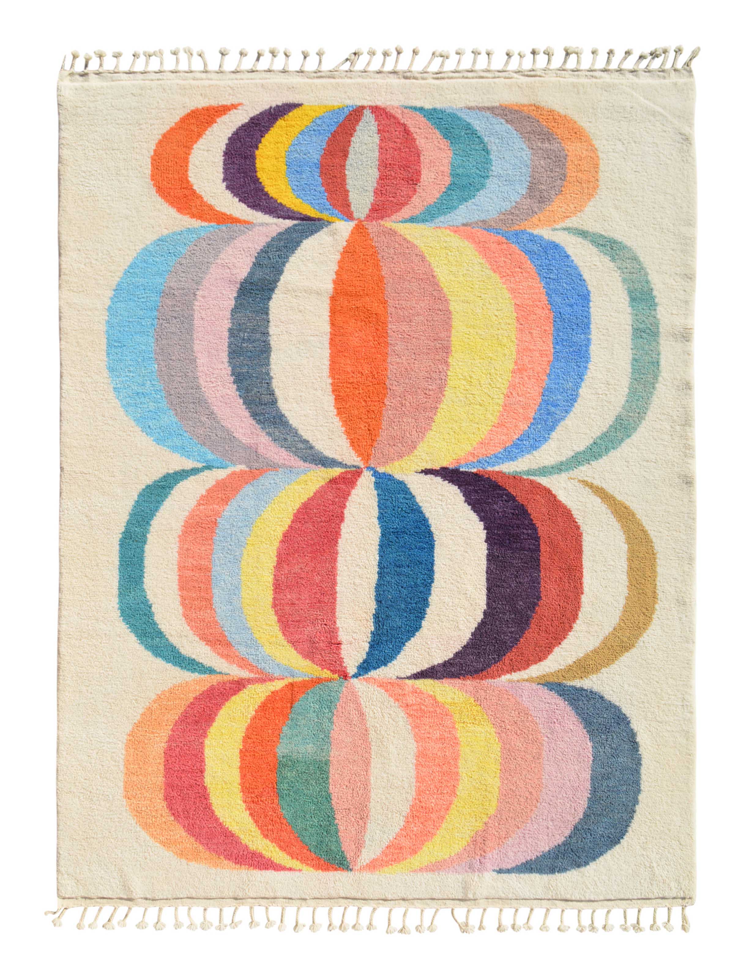 Circle of Joy - Custom Multicolor Abstract Circle Handmade Moroccan Rug