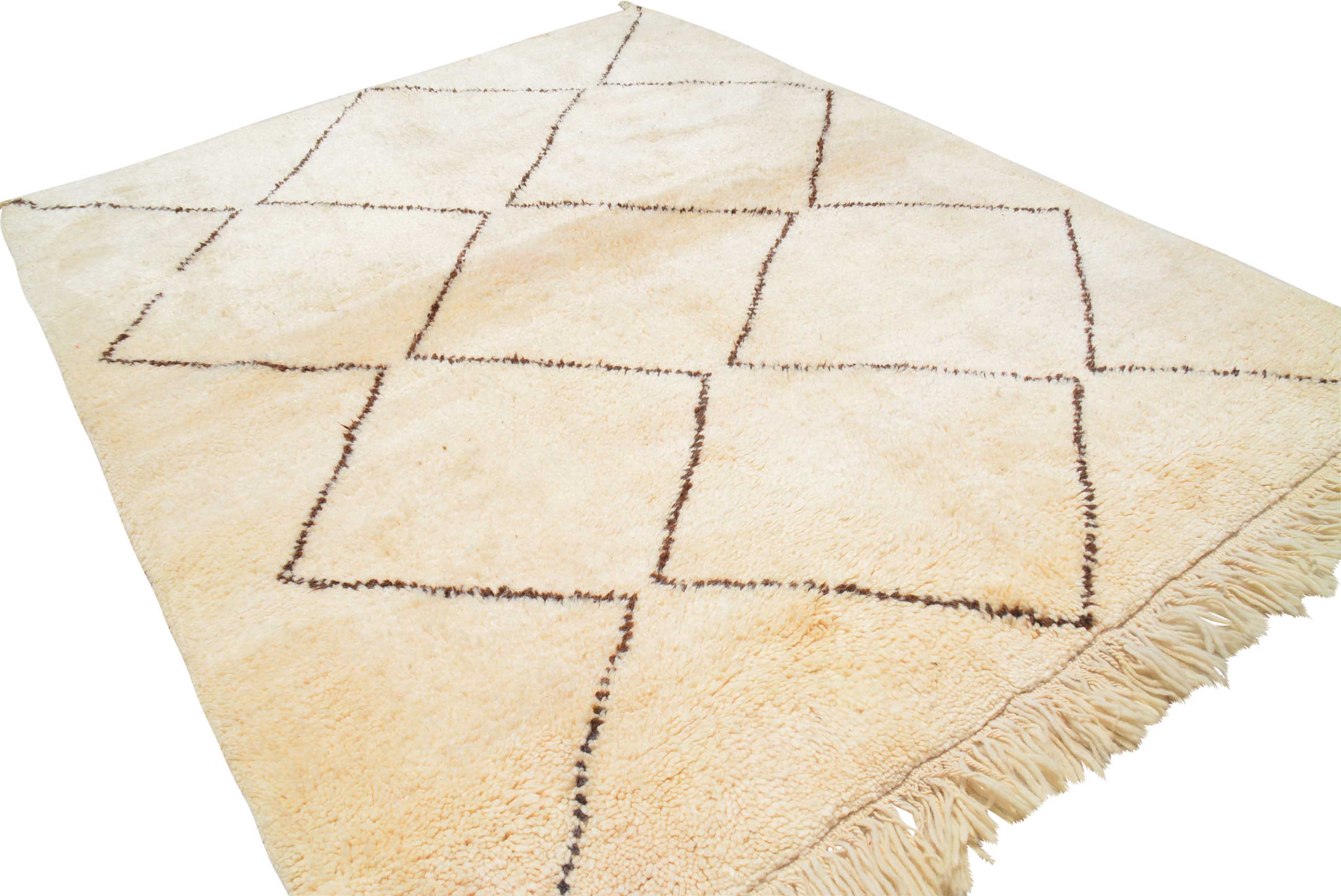 Distance Between (5'4" x 6'5") - Minimalist Lattice Beni Ourain Rug - Image 5