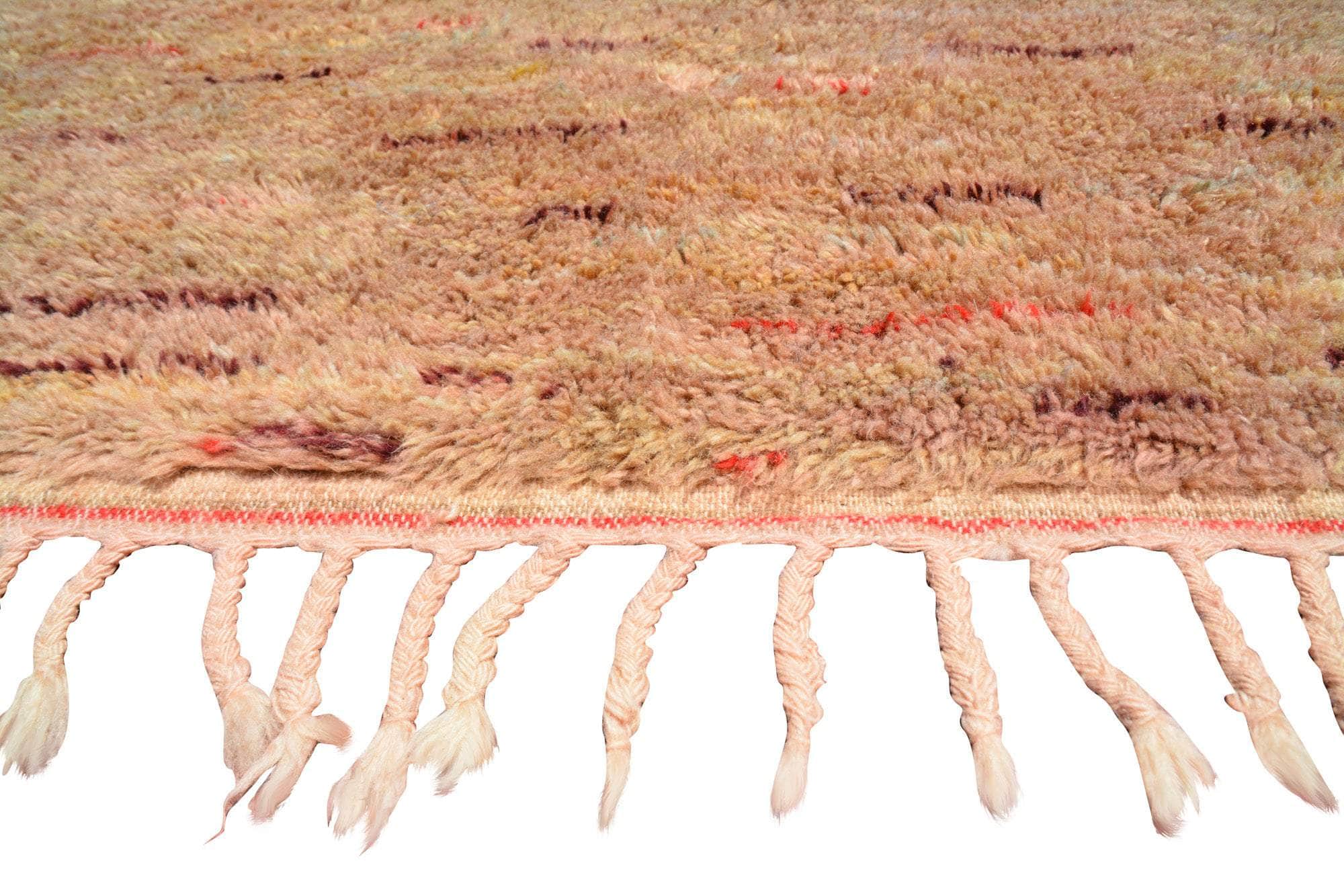 Embers (4'0" x 5'9") - Simple Purple & Red Striped Berber Rug - Image 3