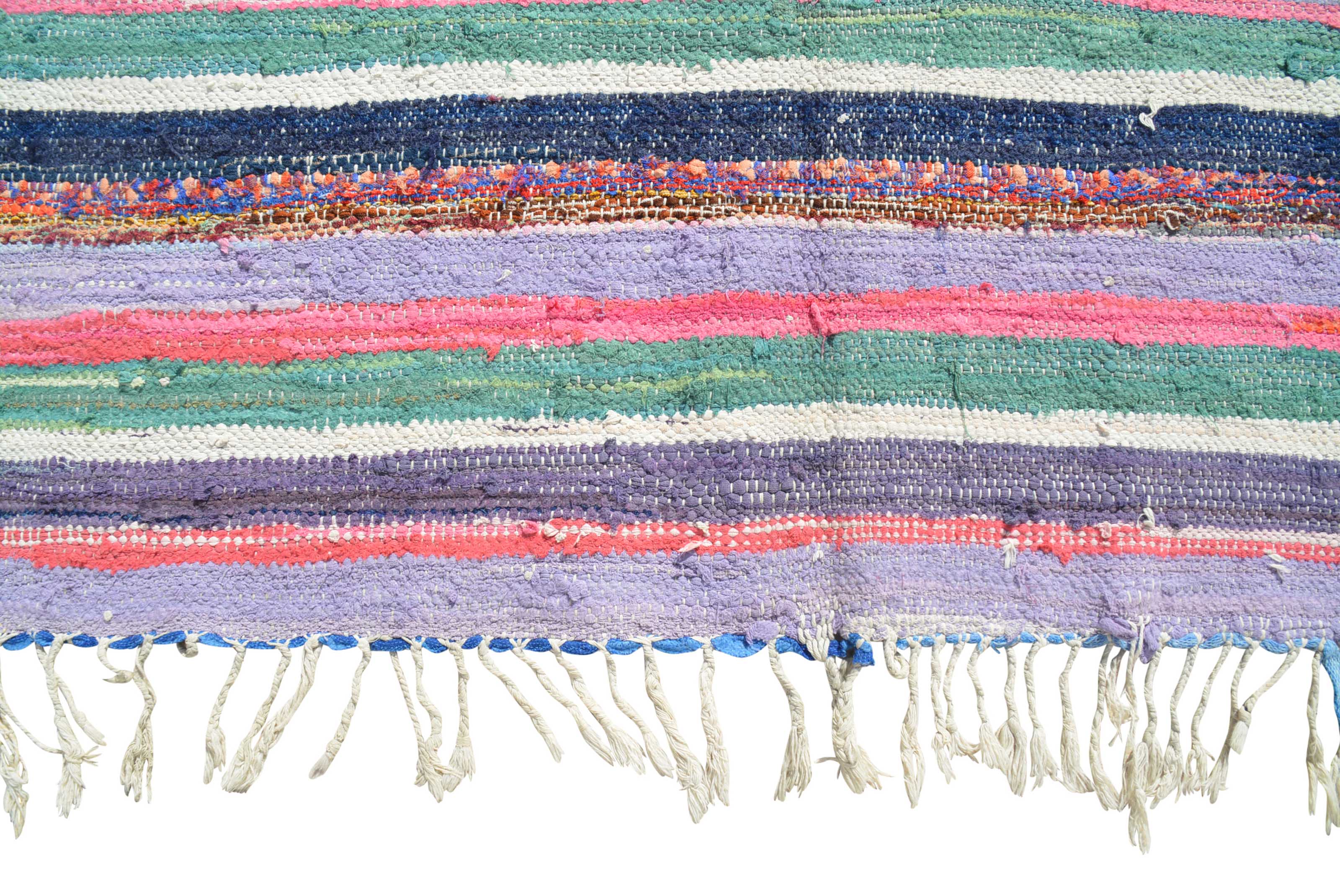 Flat-out Fabulous (4'6" x 7'4") – Retro Striped Vintage Cotton Kilim Rug - Image 3