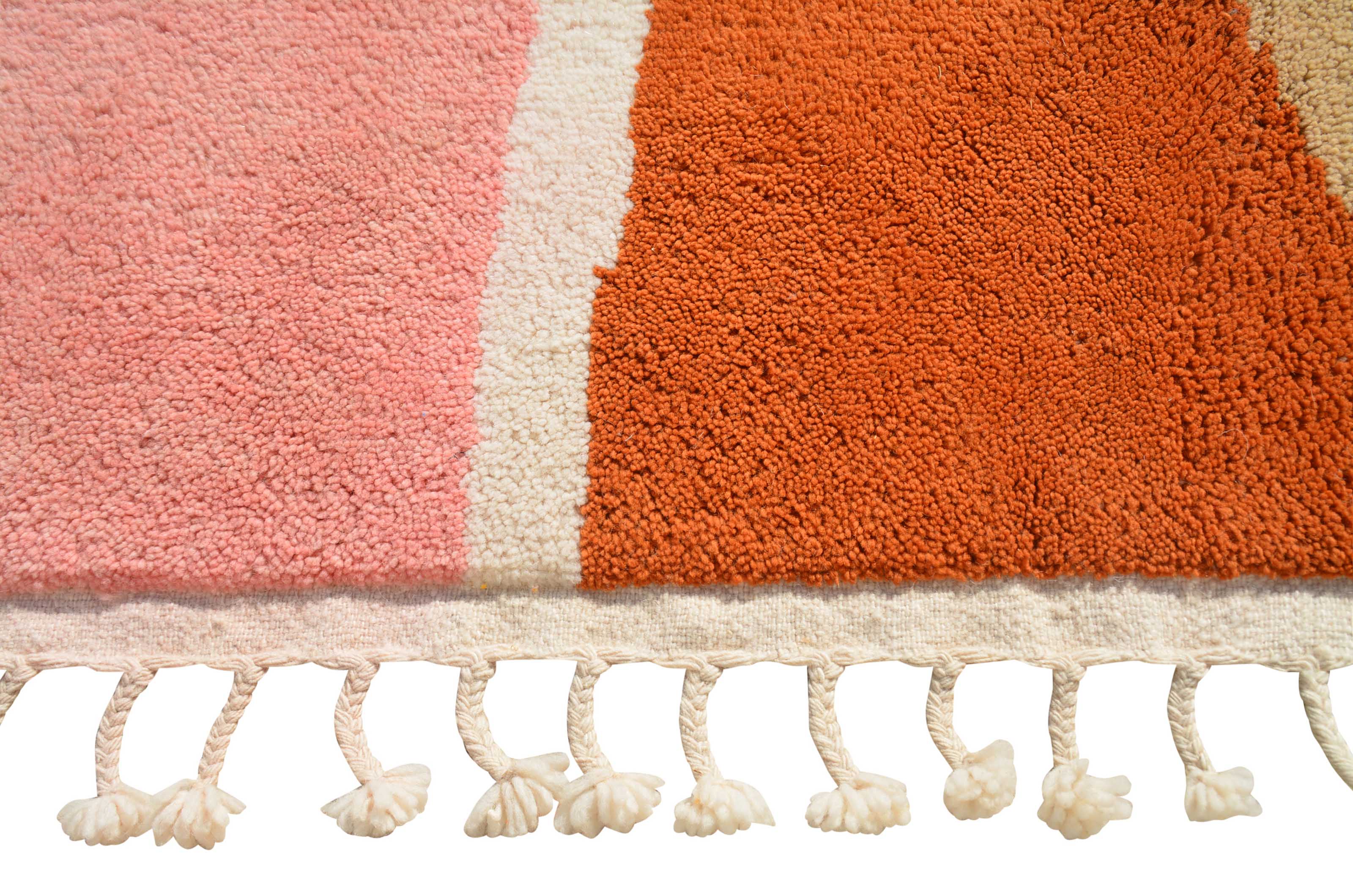 Gilded Rose (8'0" x 10'0") - Textured Pink & Gold Boujaad Rug - Hand-Knotted Wool - Image 3