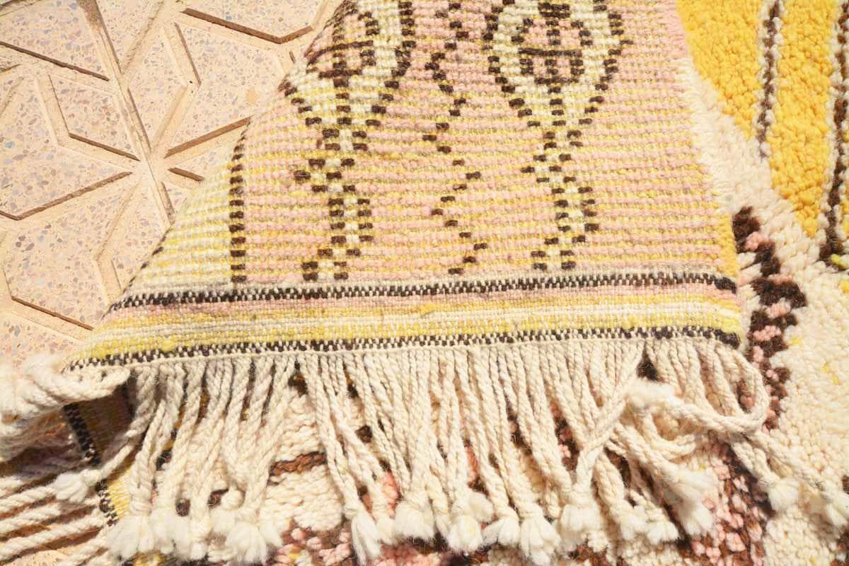 Golden Hour | Bespoke Pink & Golden Yellow Azilal Berber Rug - Image 4