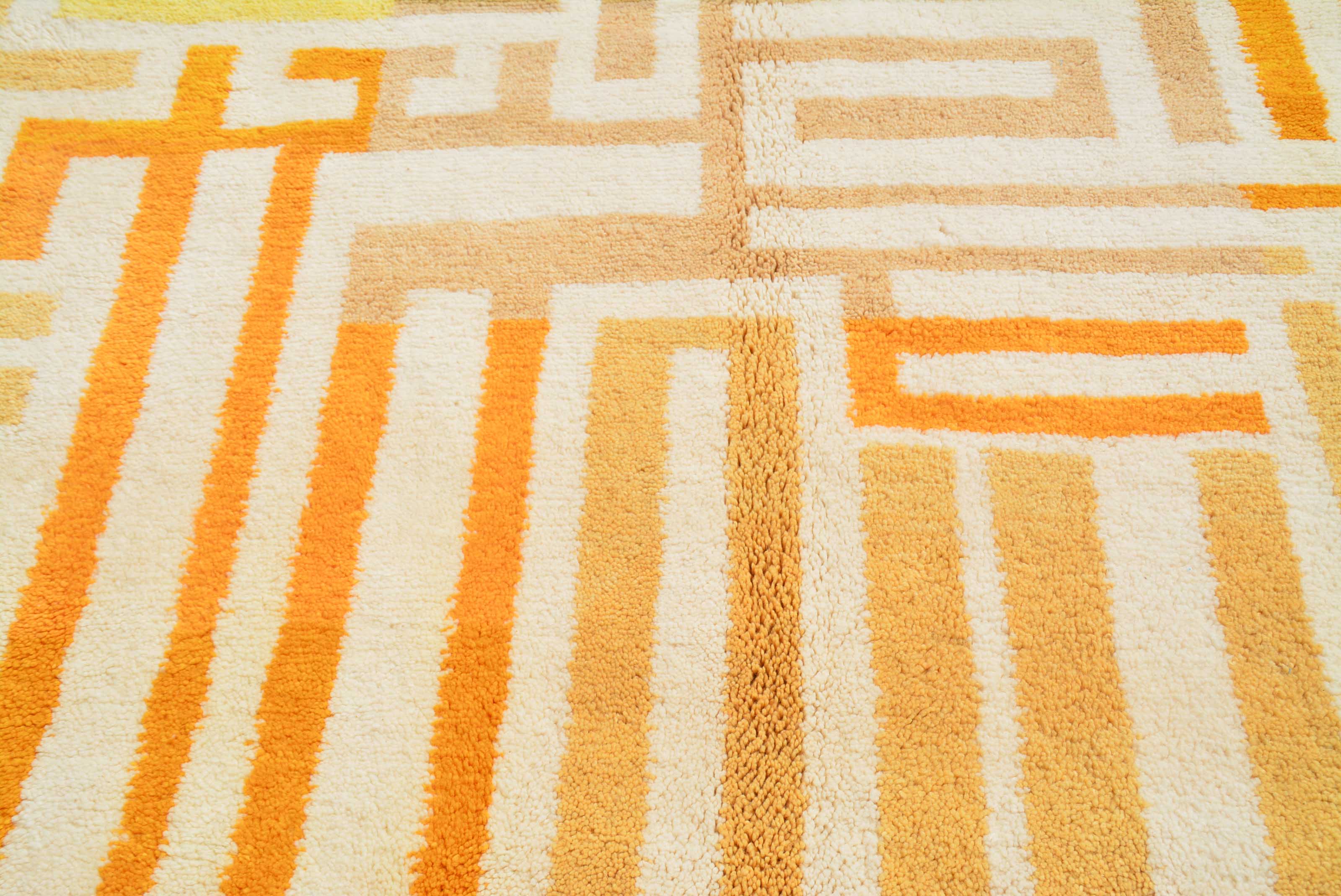 Harvest Light (6'2" x 9'0") - Abstract Yellow & Gold Geometric Maze Azilal Rug - Image 2