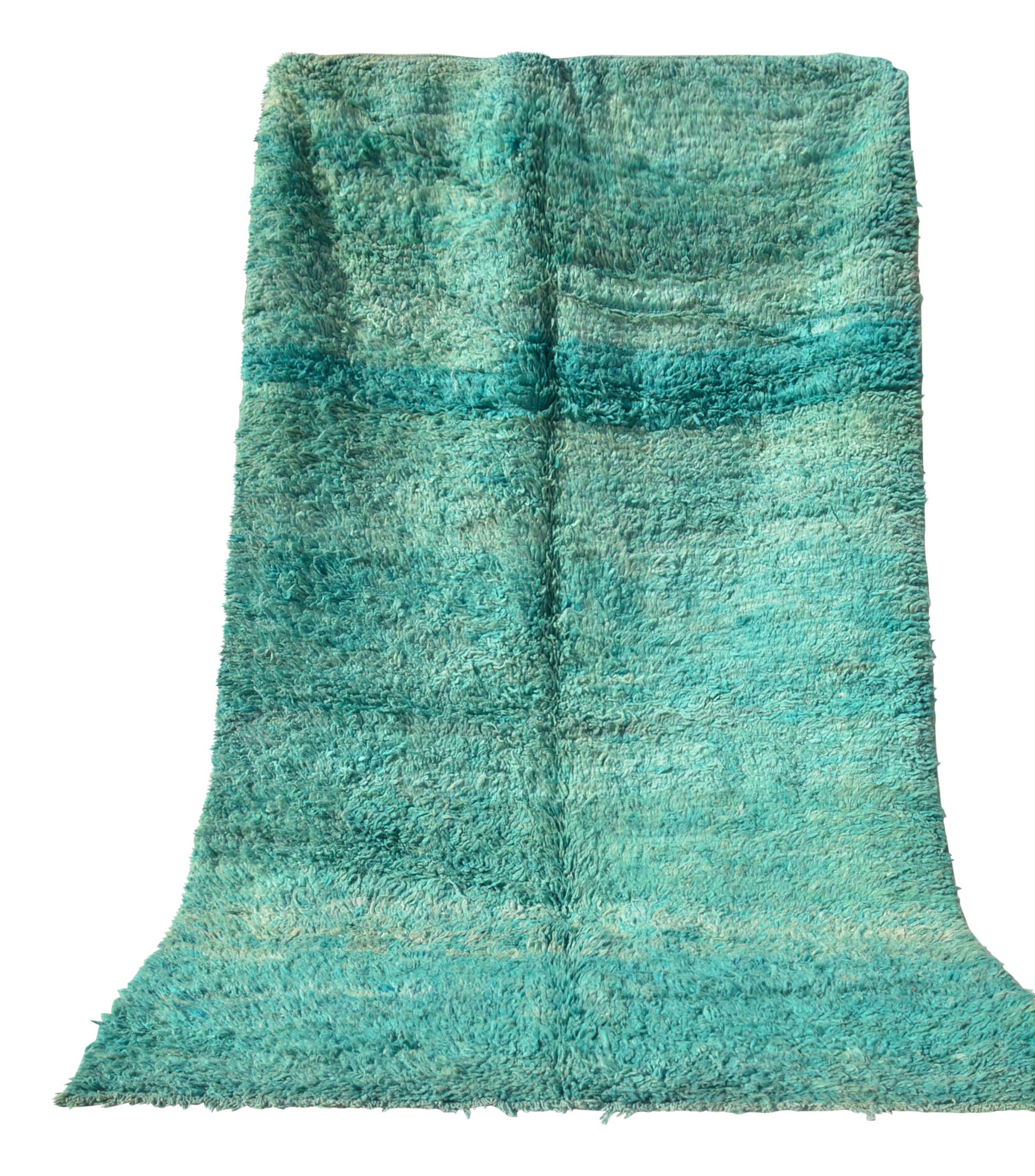 Jade (5'7" x 8'9") – Vintage Solid Green Moroccan Area Rug - Image 6