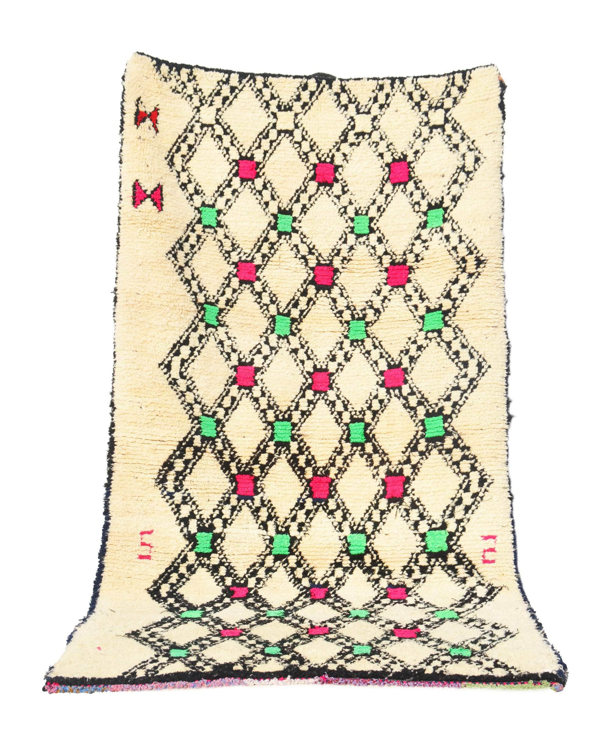 Just Shine (3'10" x 7'4") – Bright & Bold Vintage Azilal Berber Wool Rug - Image 5