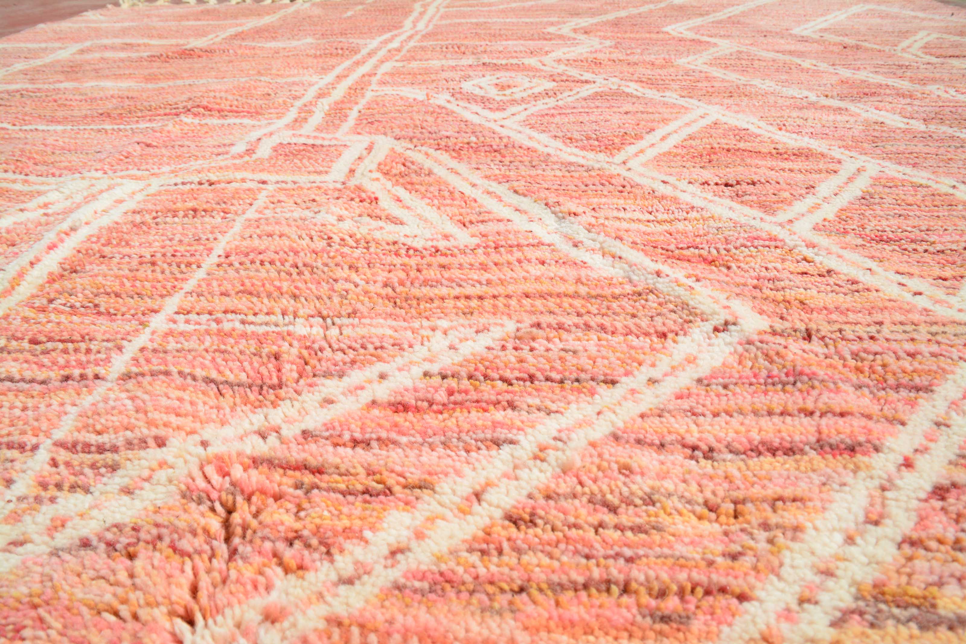 Kuba Rose | Bespoke Pink & White Kuba-Inspired Azilal Rug - Image 2