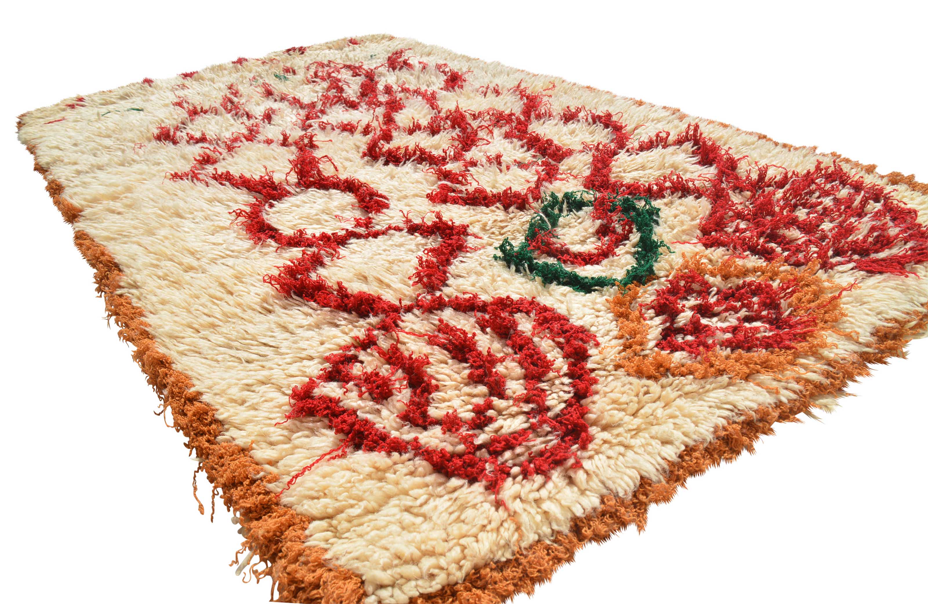 Life in Motion (3'8" x 6') – Vintage Funky Red Geometric Azilal Moroccan Area Rug - Image 5