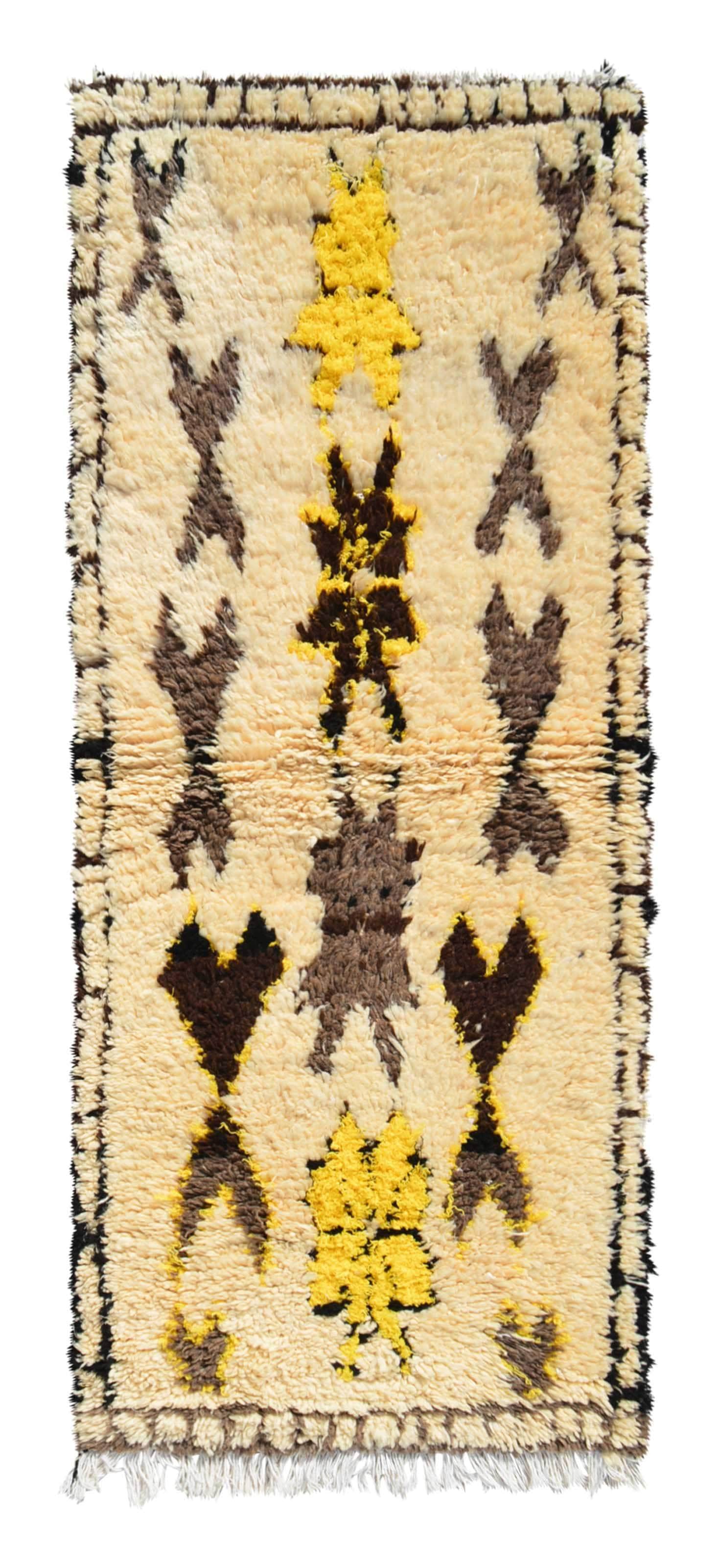 Me and You (2'10" x 6'10") – Vintage Abstract Berber Runner Rug