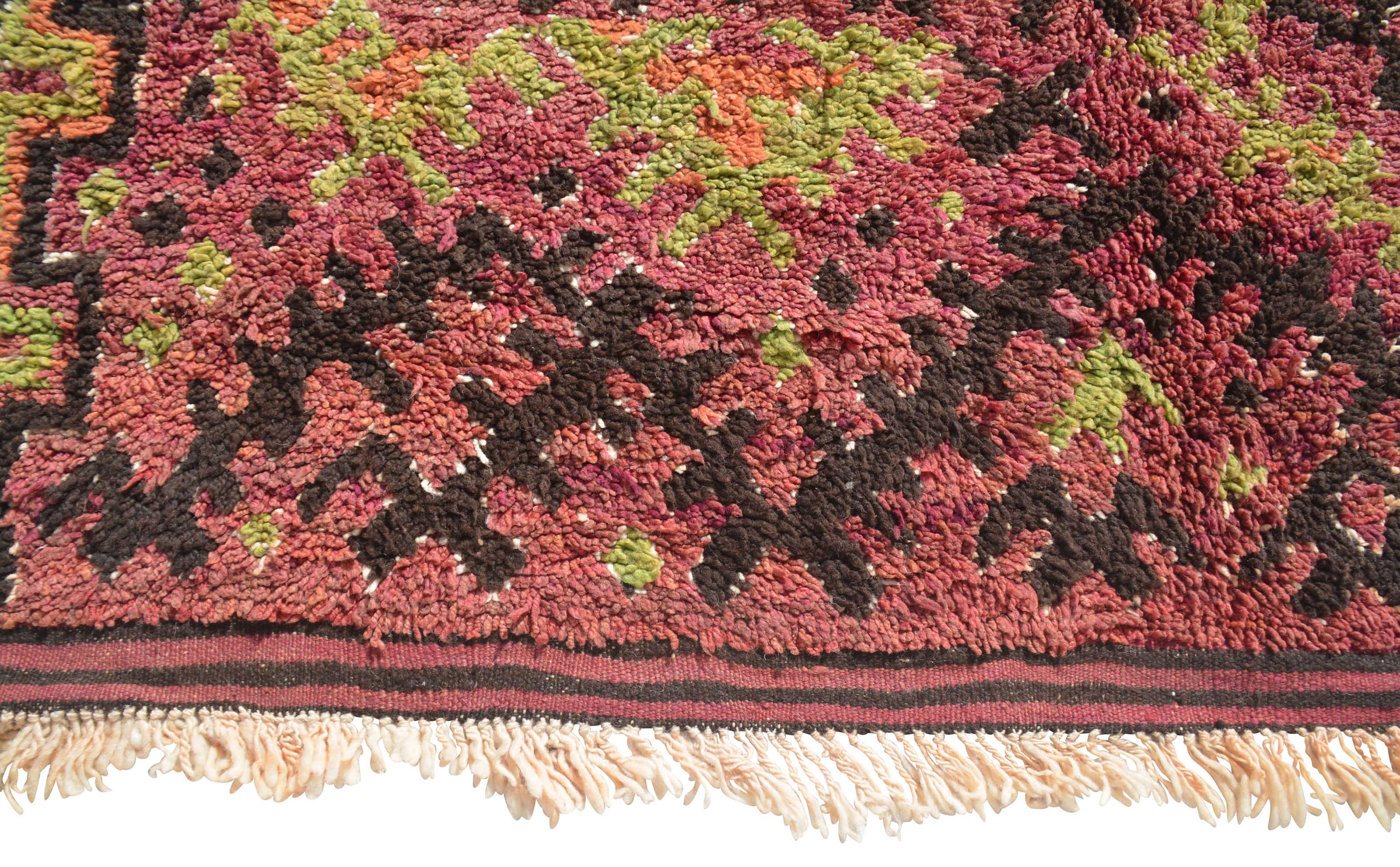 Midnight Jaunt (6'1" x 14'2") – Vintage Dark Geometric Moroccan Rug - Image 4