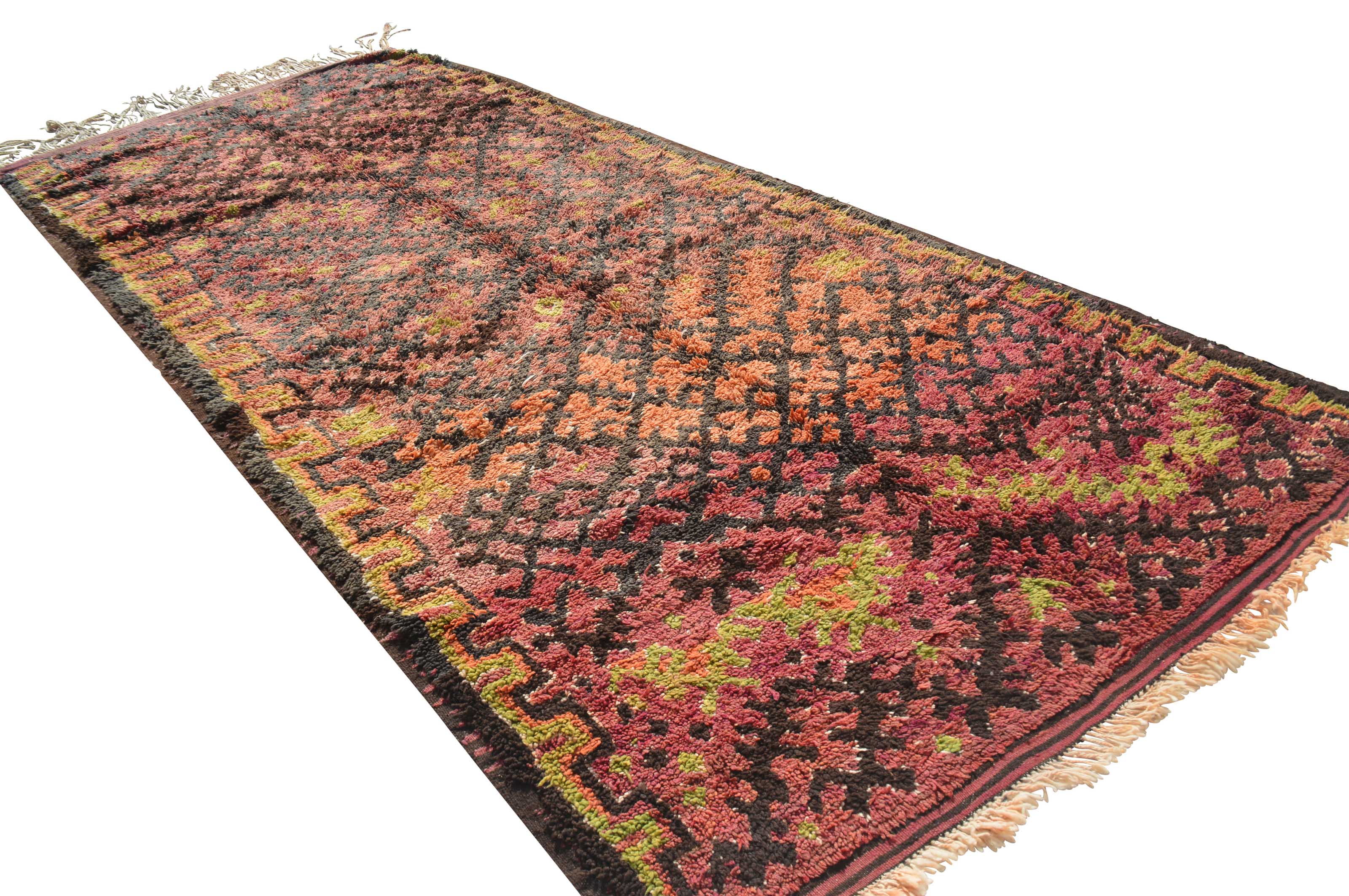 Midnight Jaunt (6'1" x 14'2") – Vintage Dark Geometric Moroccan Rug - Image 5