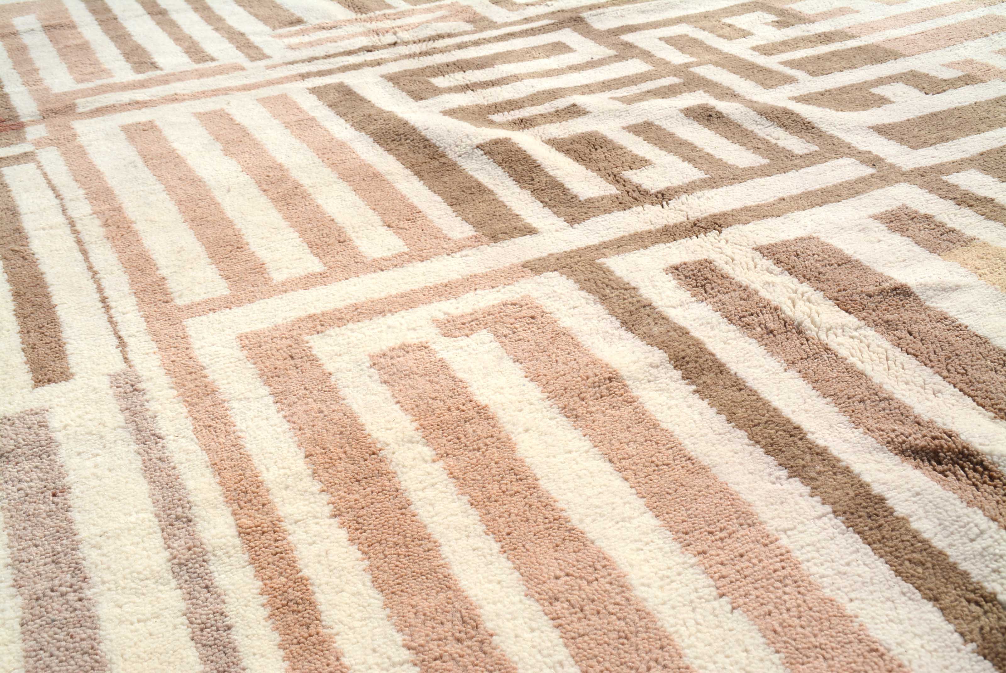 Modern Tribal (8'0" x 10'0") - Earthy Tetris Geometric Rug - Hand-Knotted Wool - Image 2