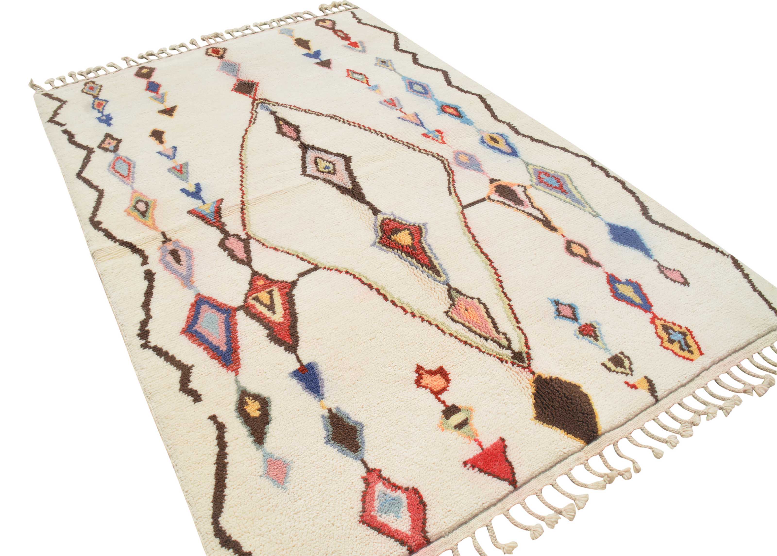 Mystic Symbols (5'2" x 8'0") - Tribal Boho Moroccan Area Rug - Hand-Knotted Wool - Image 2