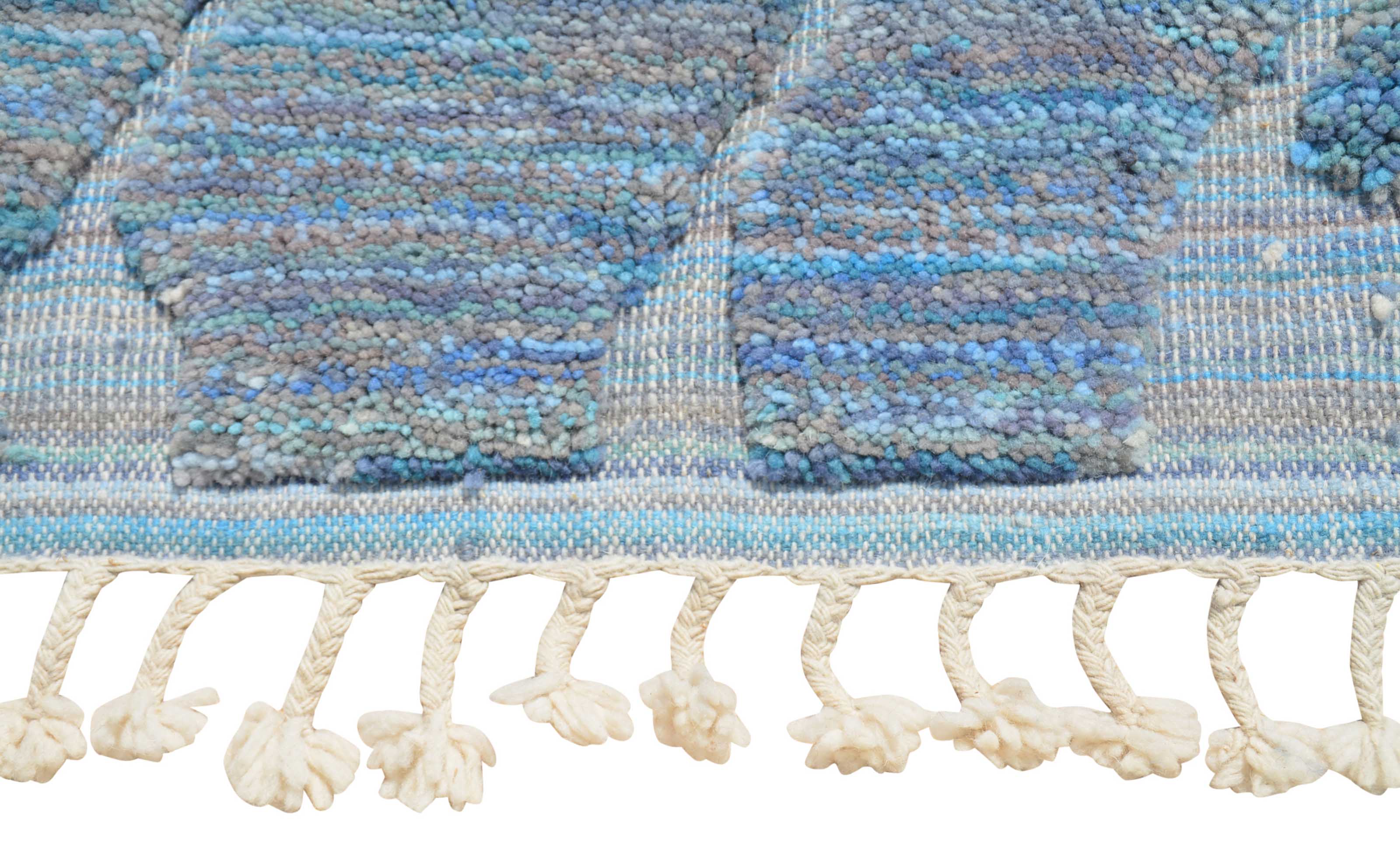 Ocean Waves (7'0" x 9'0") - Modern Coastal Moroccan Rug - Hand-Dyed Wool - Image 4