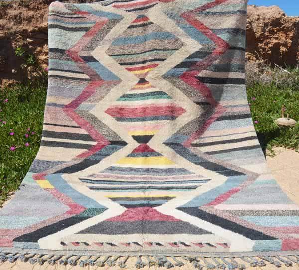 Painted Desert (8'2" x 10') - Large Geometric Kilim-Style Azilal Rug - Image 6