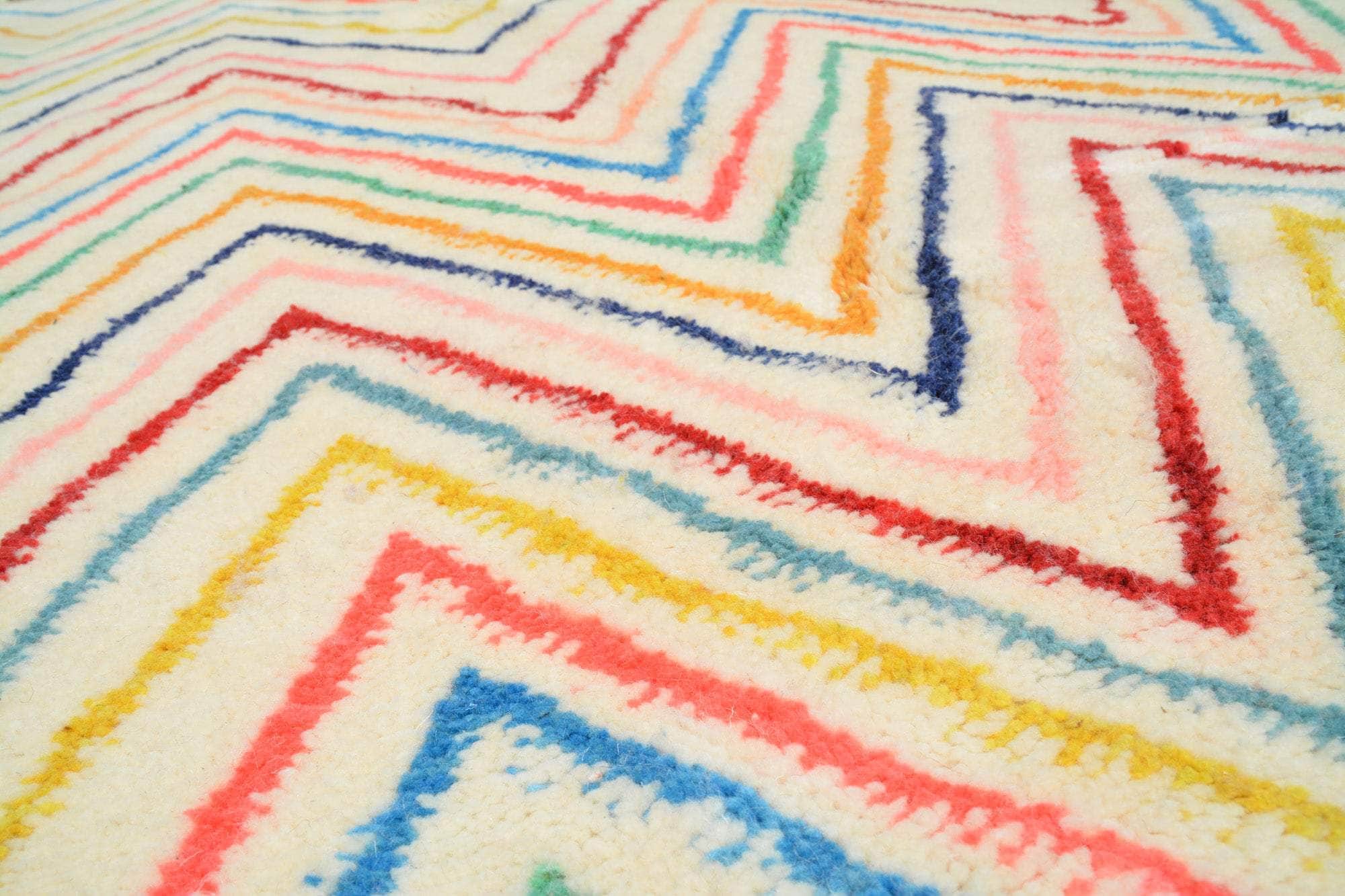 Quake | Bespoke Rainbow Zigzag Moroccan Azilal Berber Rug - Image 2