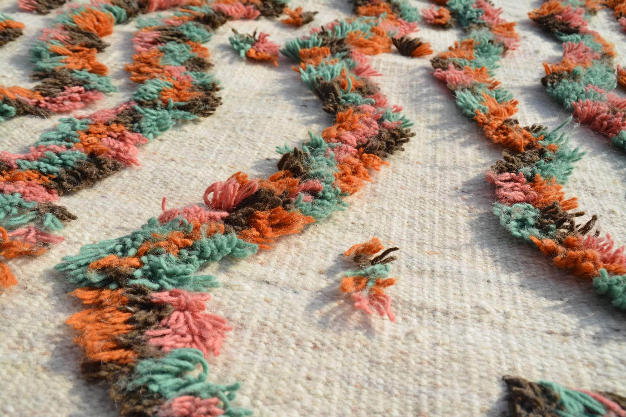 Rainbow Highway (2'11" x 5'3") - Multi-Color 3D Raised Pile Moroccan Hanbel Rug - Image 2