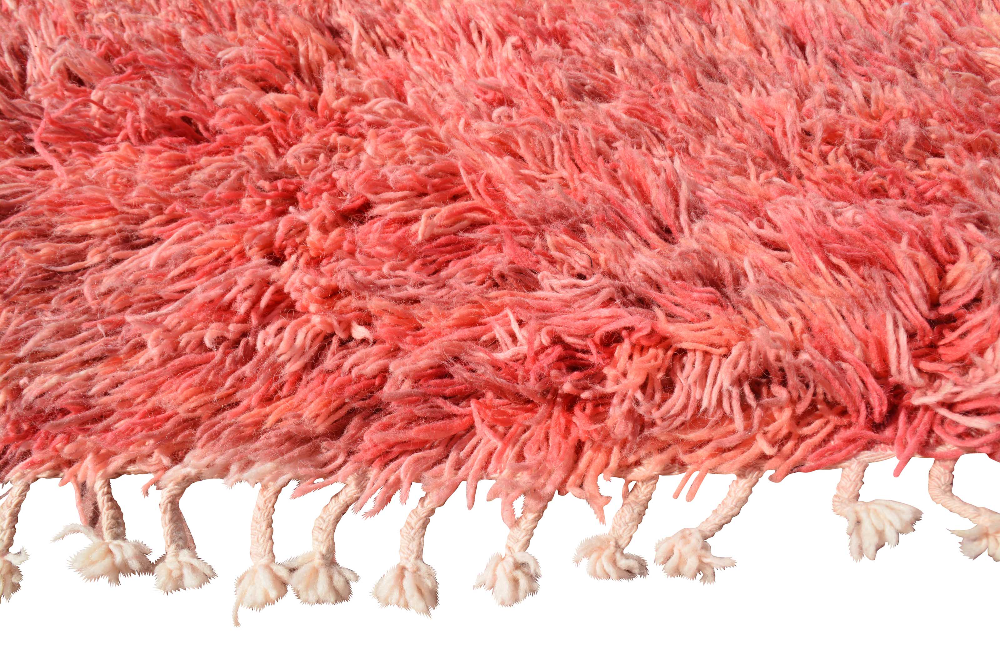 Rising (6'3" x 8'8") - Solid Salmon Pink Ultra Shag Berber Rug - Image 3