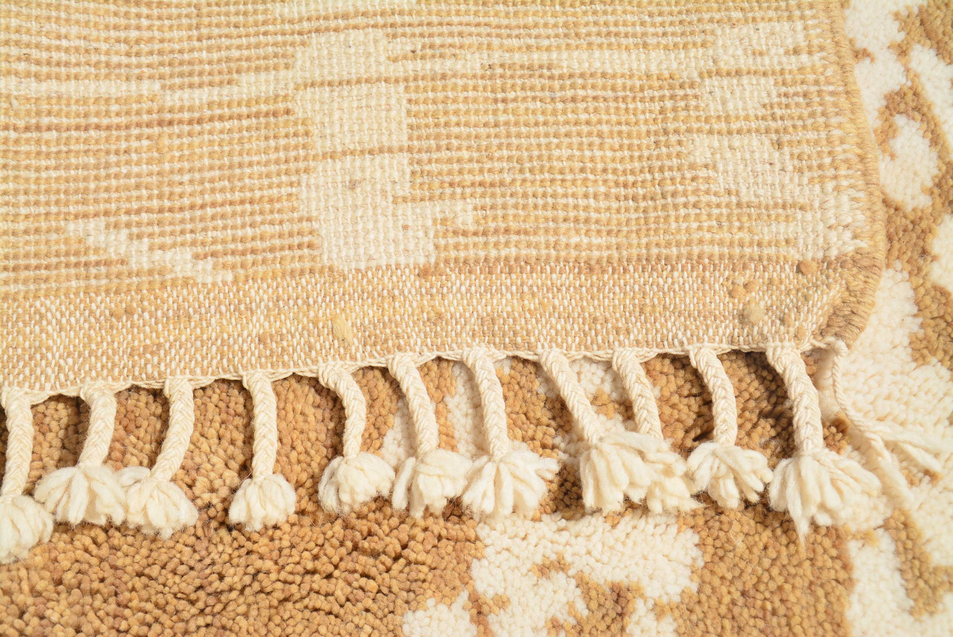 Sandstorm (6'0" x 8'8") - Textured Beige Moroccan Area Rug - Hand-Knotted Wool - Image 5