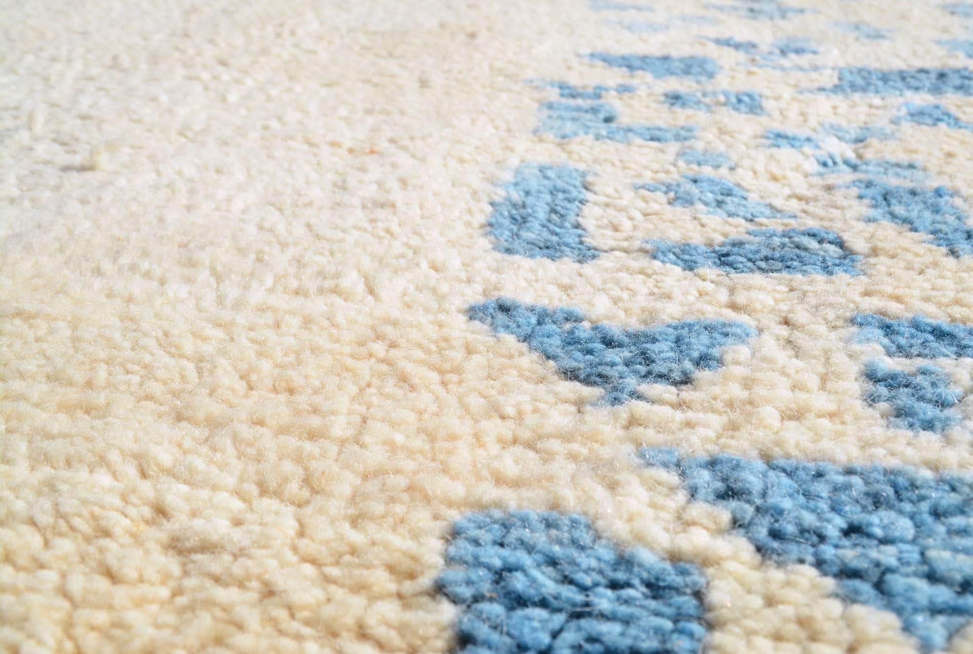 Sea Glass (9'5" x 10'11") - Serene Ivory & Sky Blue Bordered Moroccan Rug - Image 2