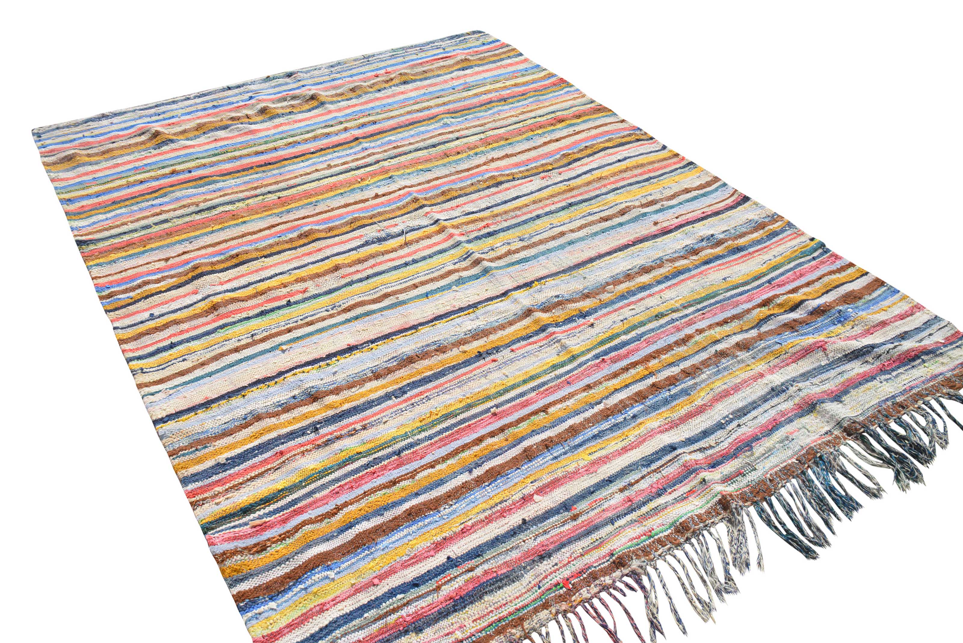 Sienna (5'8" x 7'4") – Earthy Vintage Cotton Kilim Flatweave - Image 5