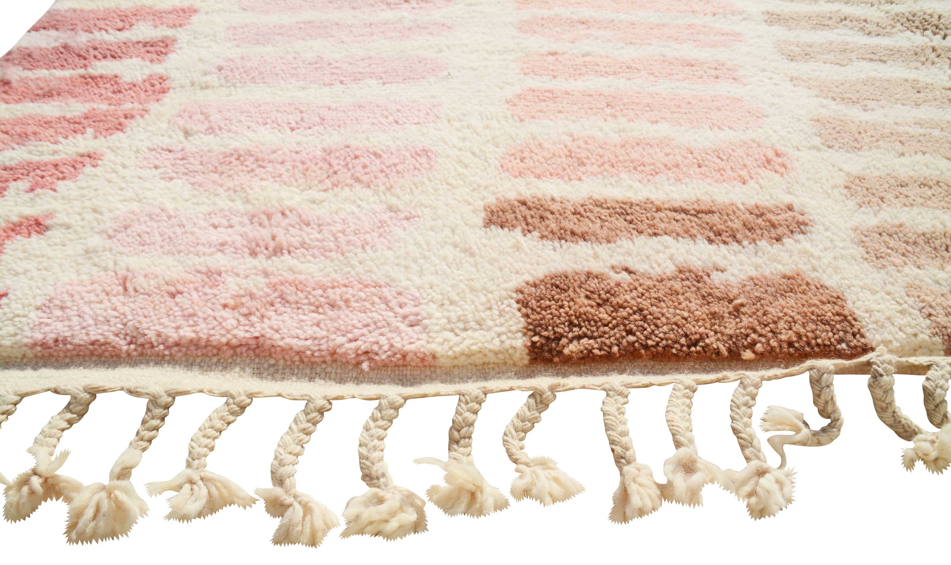 Sophie (7'4" x 9'4") - Abstract Pink & Taupe Vertical Dash Azilal Rug - Image 3