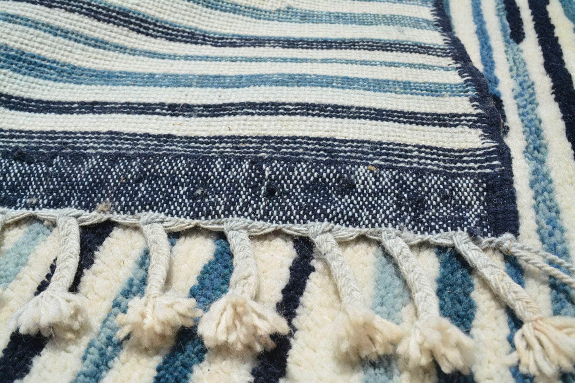 Stacks | Bespoke Multi-Tone Blue Linear Azilal Rug - Image 3