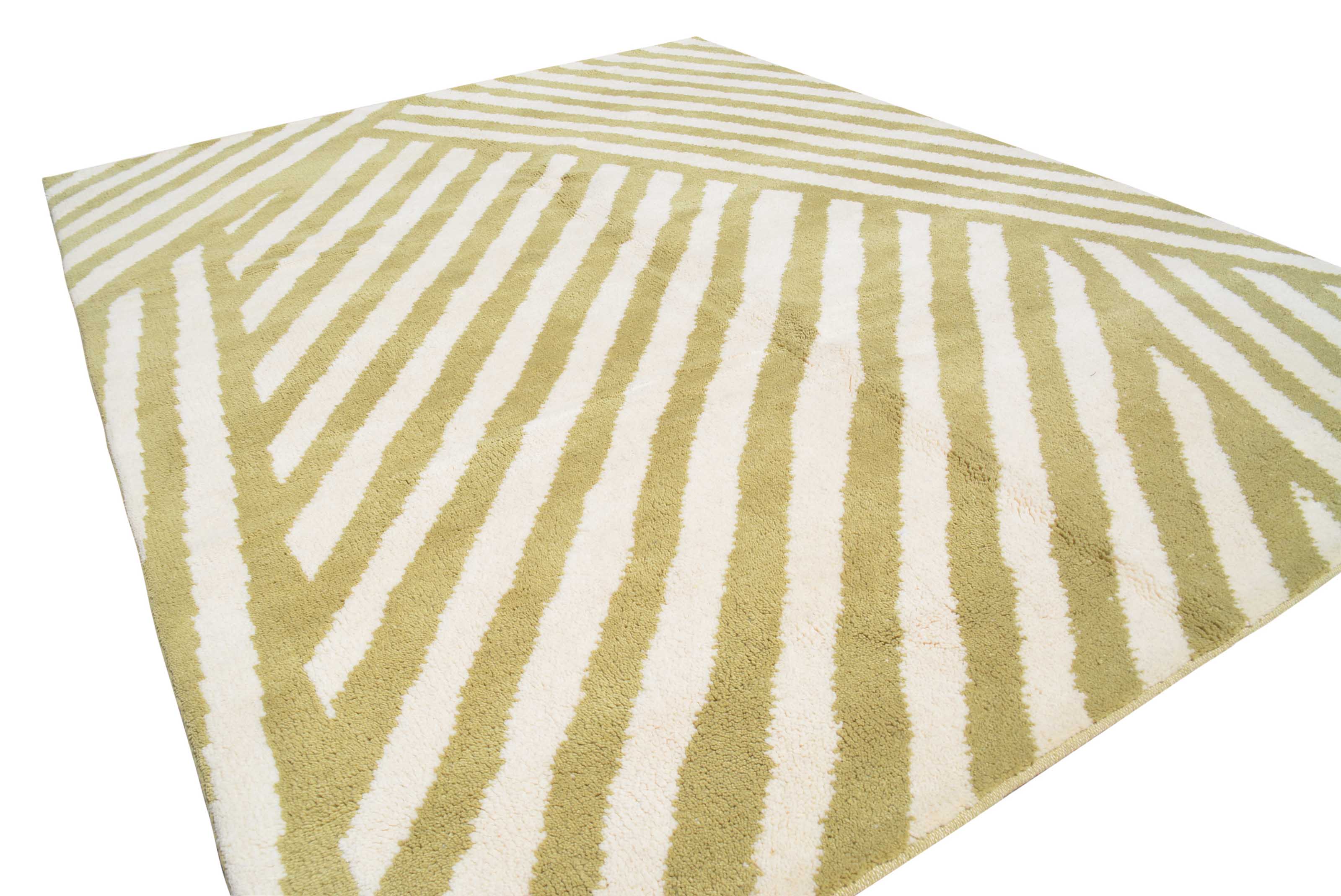 The Magic (7'10" x 10'4") - Light Green Geometric Berber Rug - Hand-Knotted Wool - Image 2