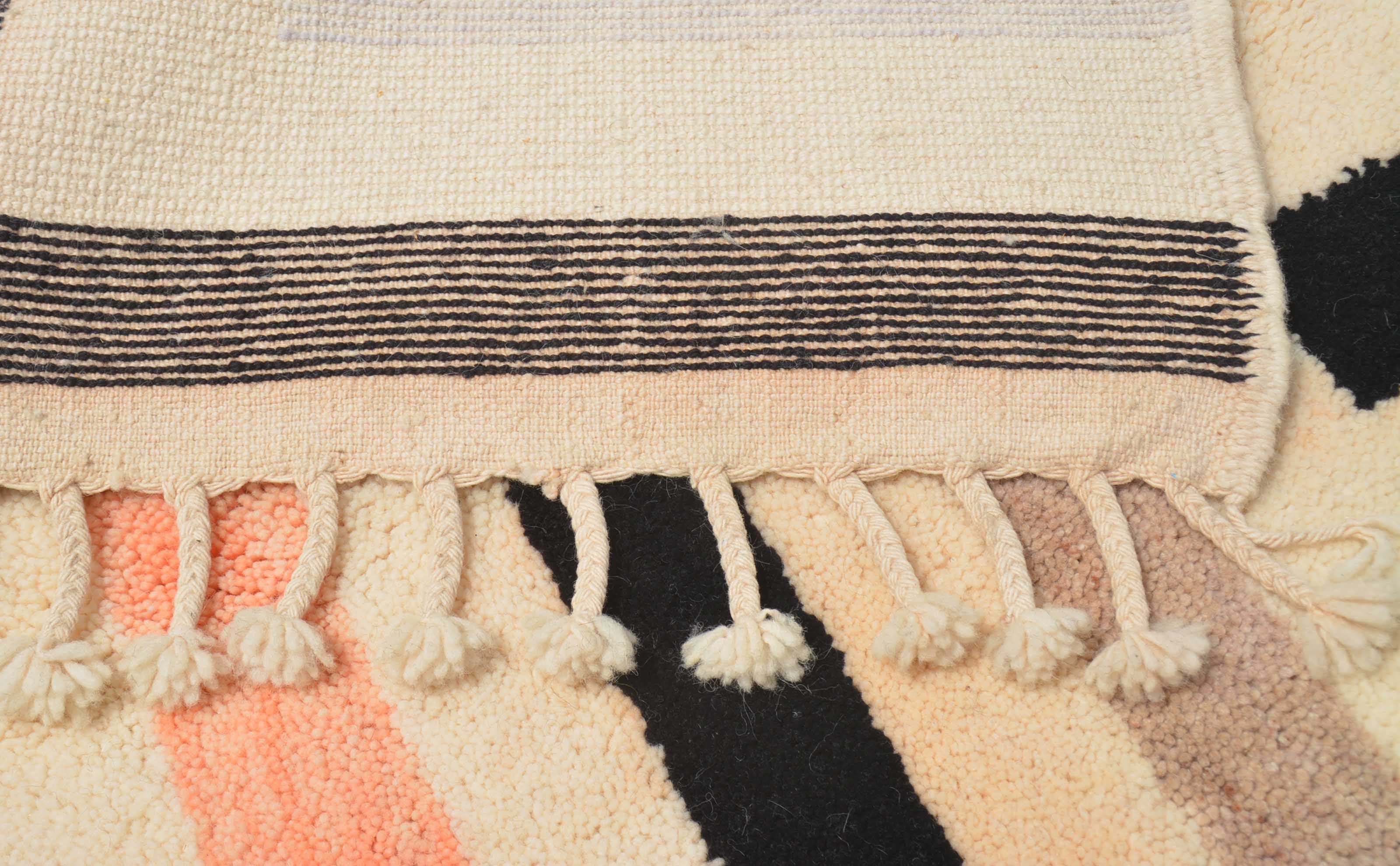 Time Spent (6'0" x 9'0") - Abstract Black & Rose Maze Azilal Rug - Image 4