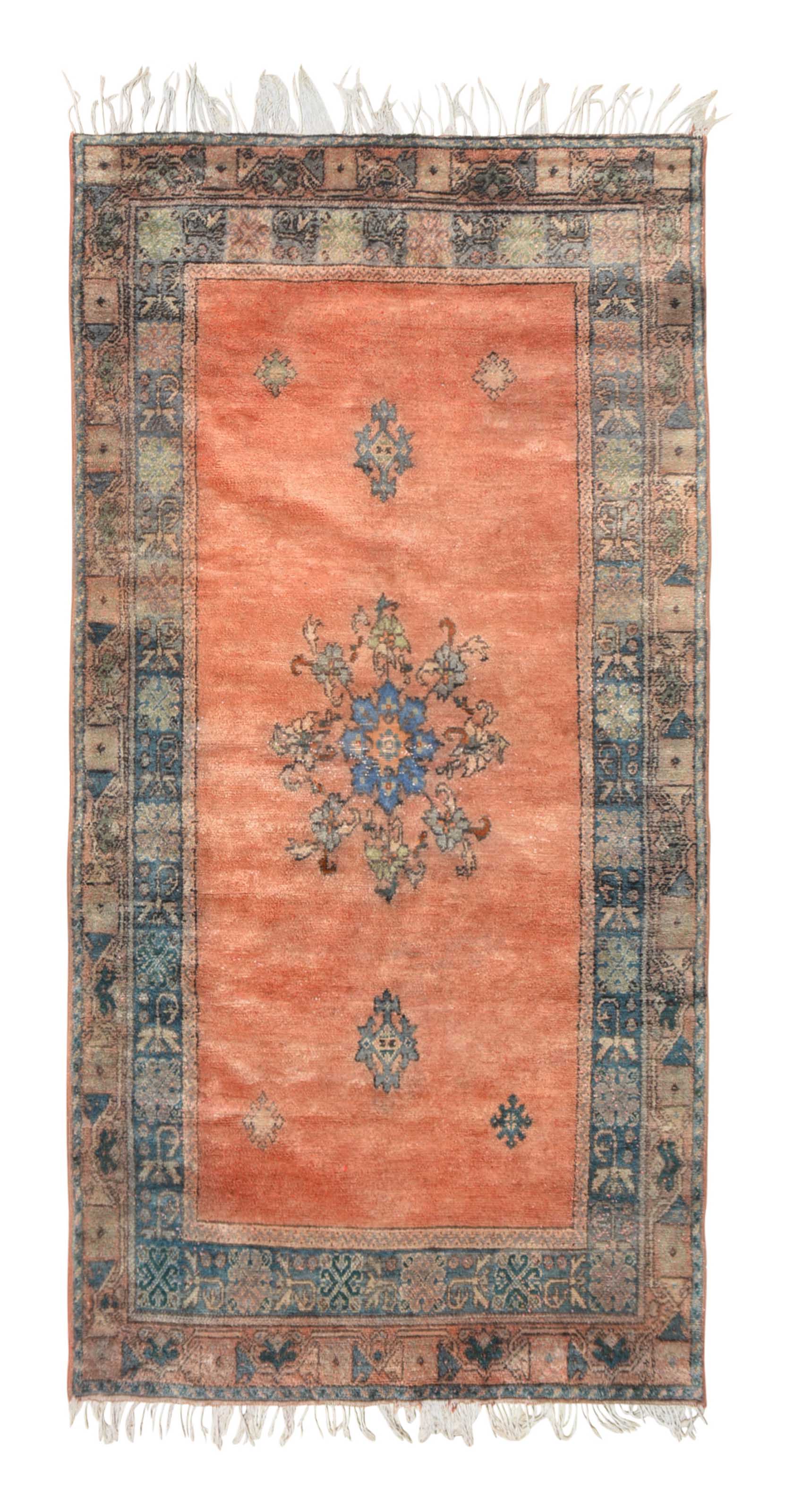 Timeless Rabati (6'5" x 11'0") – Formal Red & Geometric Vintage Moroccan Rug