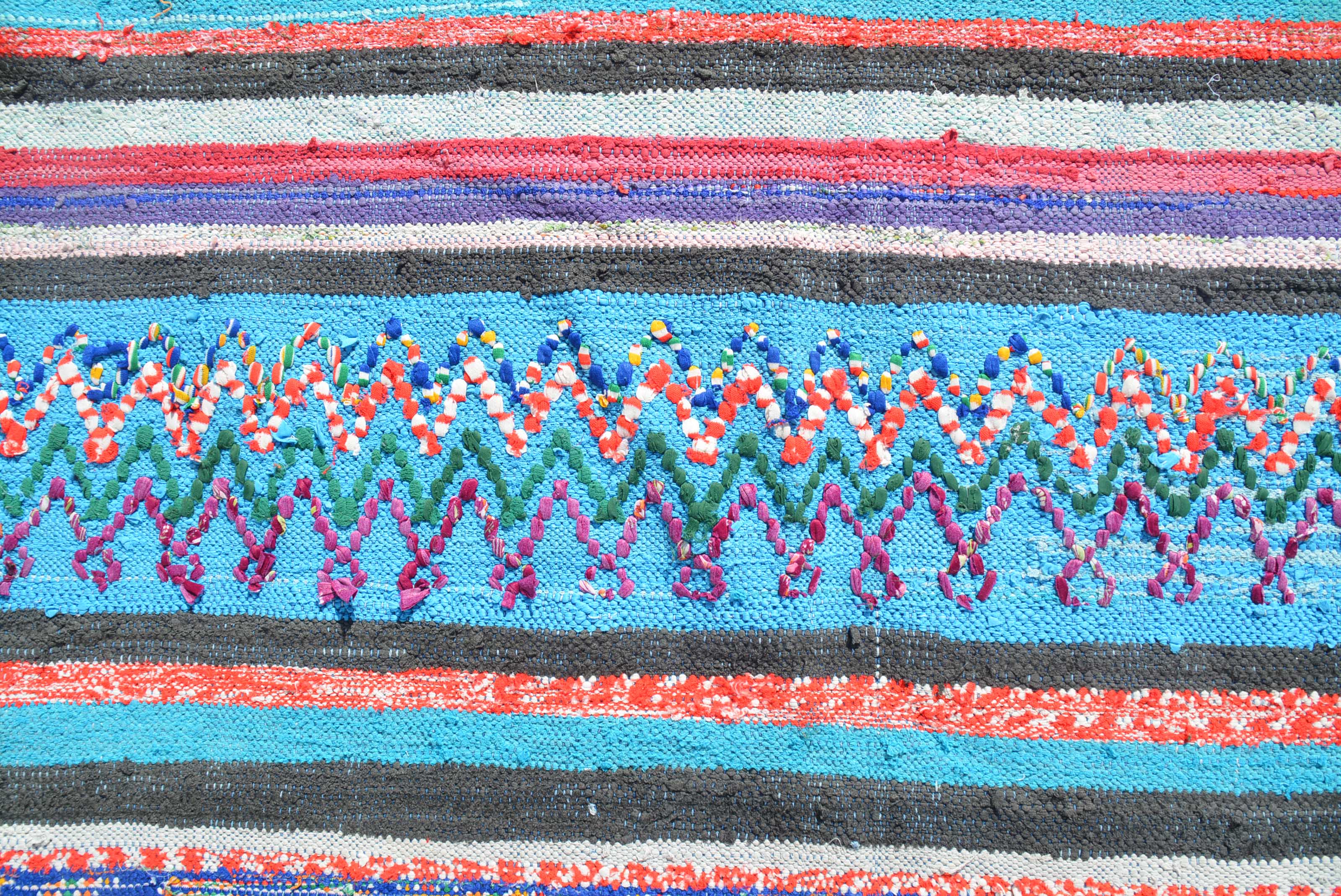 Timeless Texture (4'6" x 5'8") – Woven Heritage Vintage Cotton Kilim Rug - Image 2