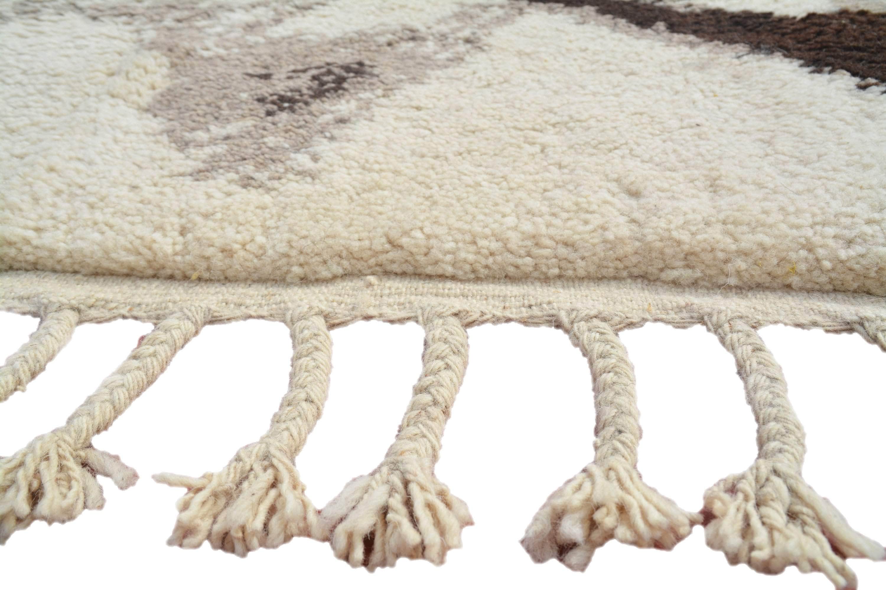 Trials (3'11" x 6'1") - Artistic "Resilient Tree" Silhouette Moroccan Rug - Image 3