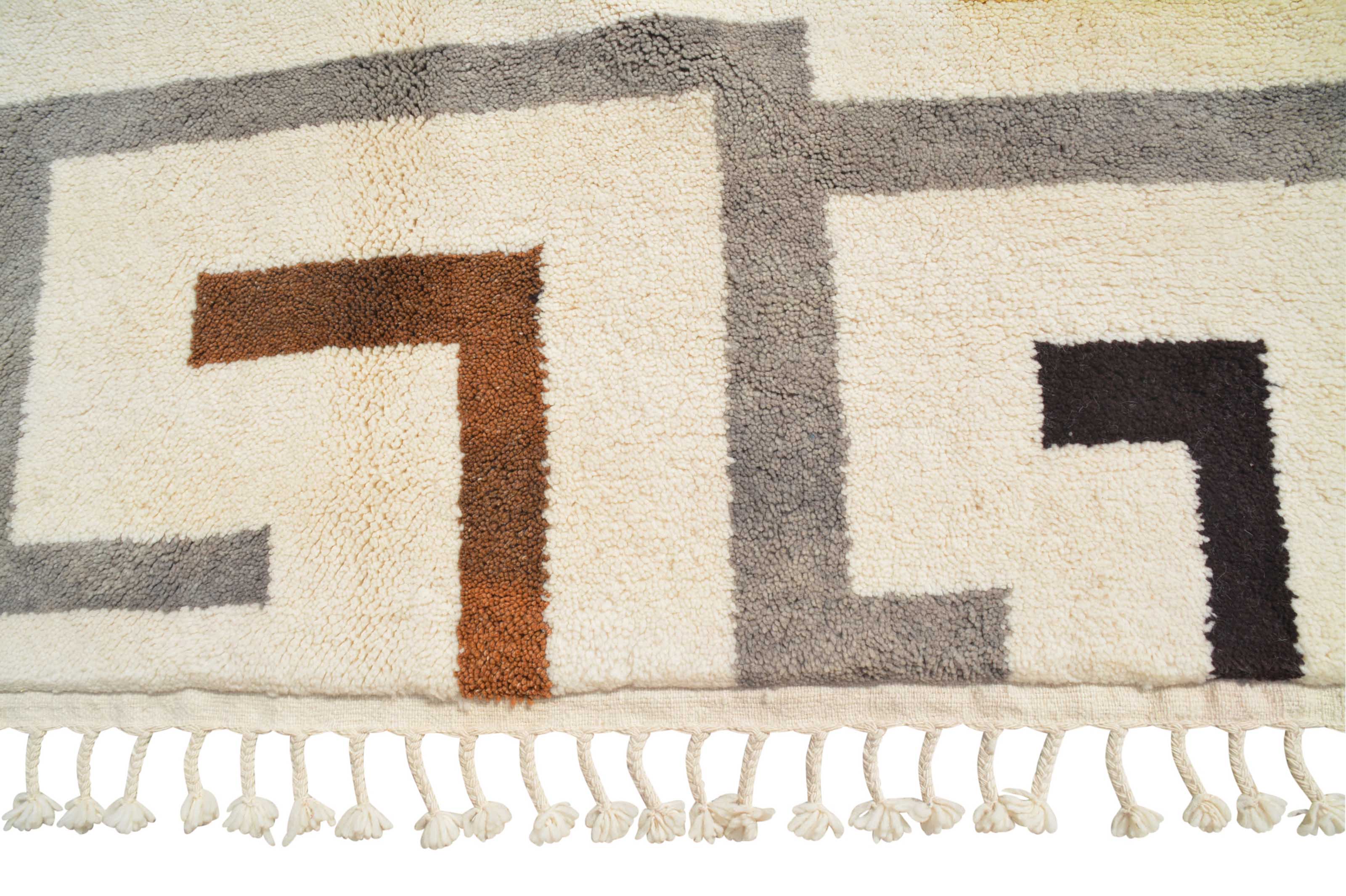 Trusted (6'0" x 9'0") - Abstract Black & Earth Tone Geometric Maze Azilal Rug - Image 3