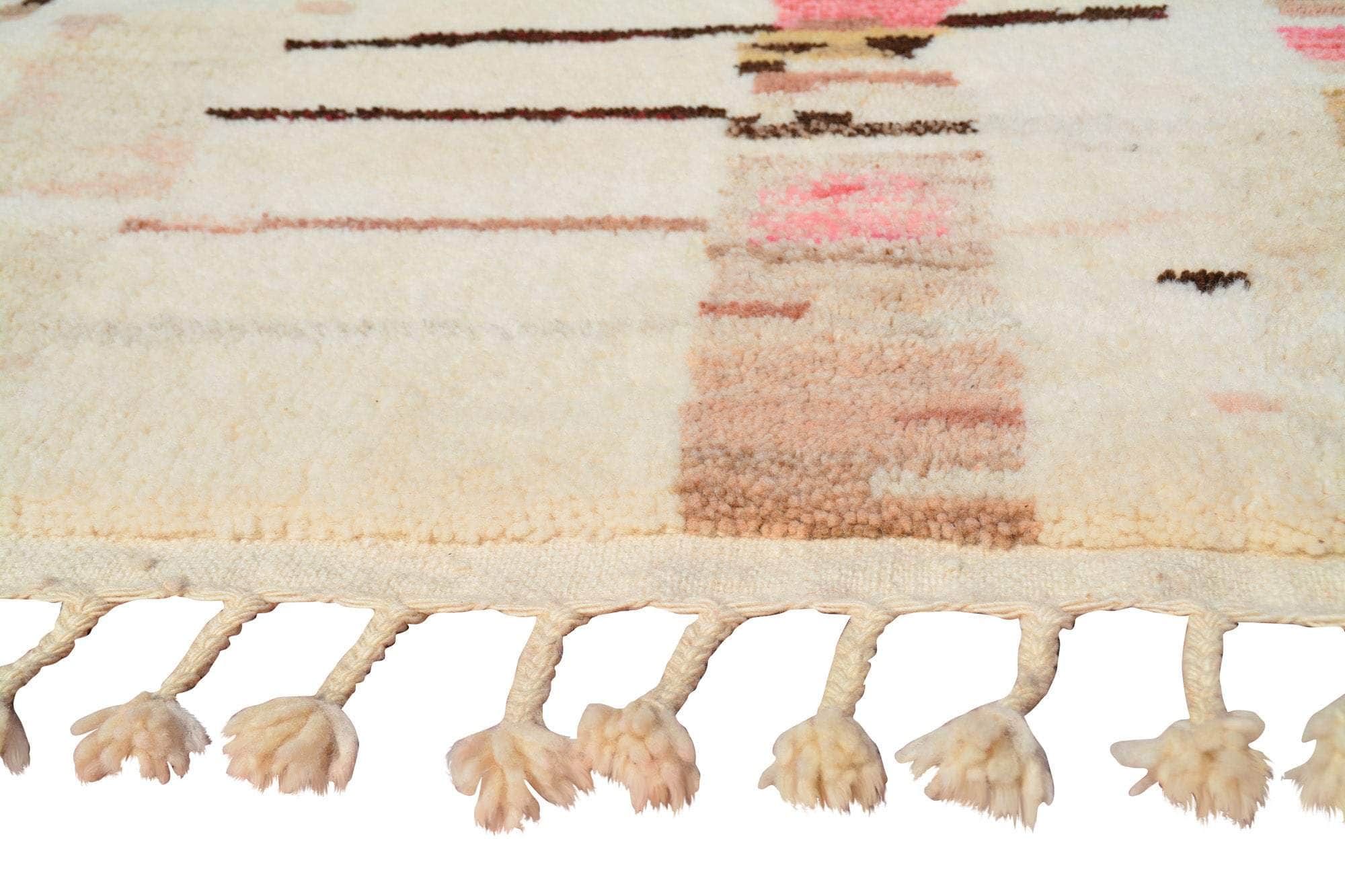 Unbound (6'0" x 9'0") - Abstract Rose Pink & Chocolate Brown Striped Rug - Image 3