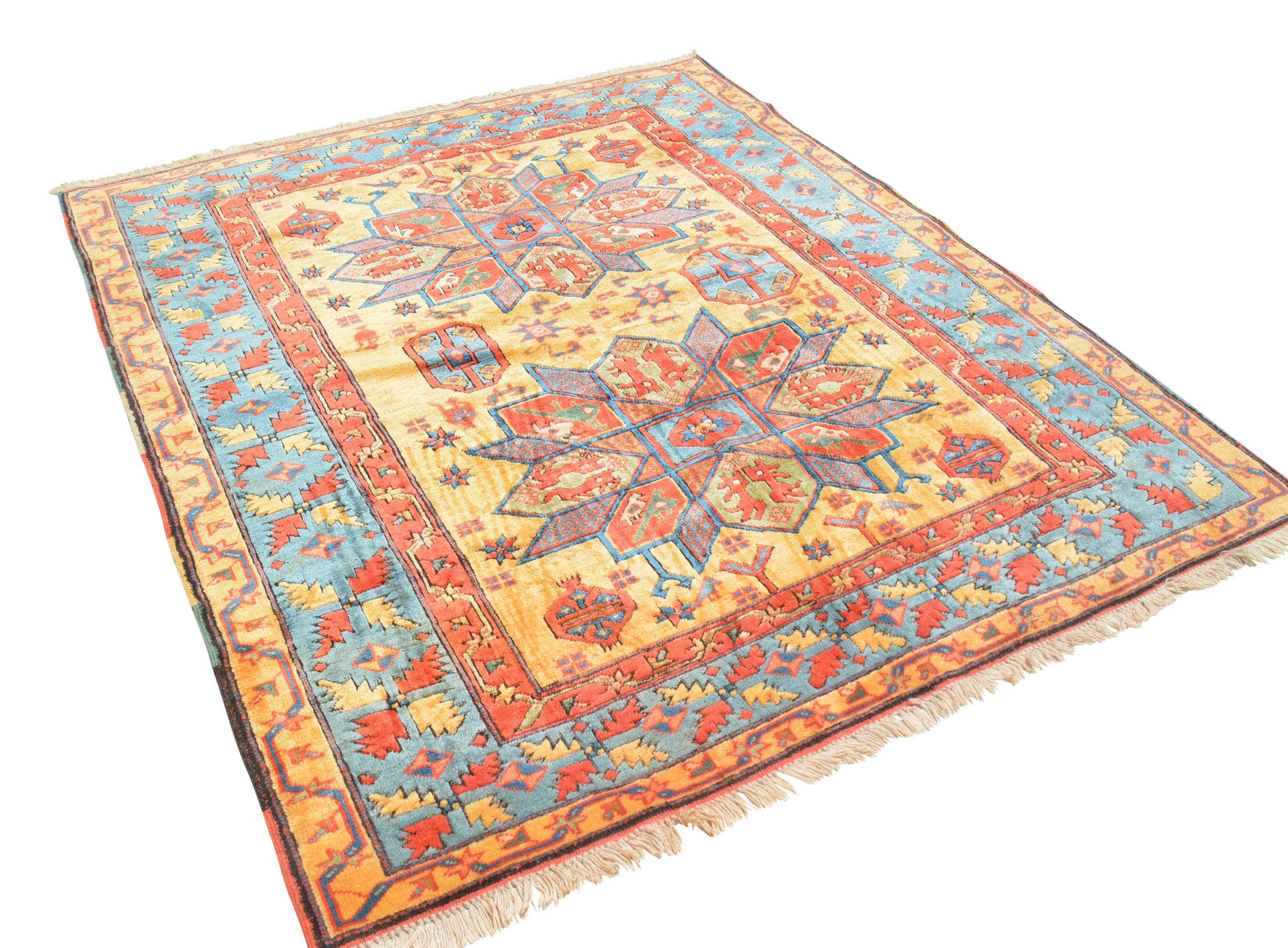Vintage Oasis (6'0" x 7'0") – Vibrant Geometric Anatolia-Style Wool Rug - Image 5