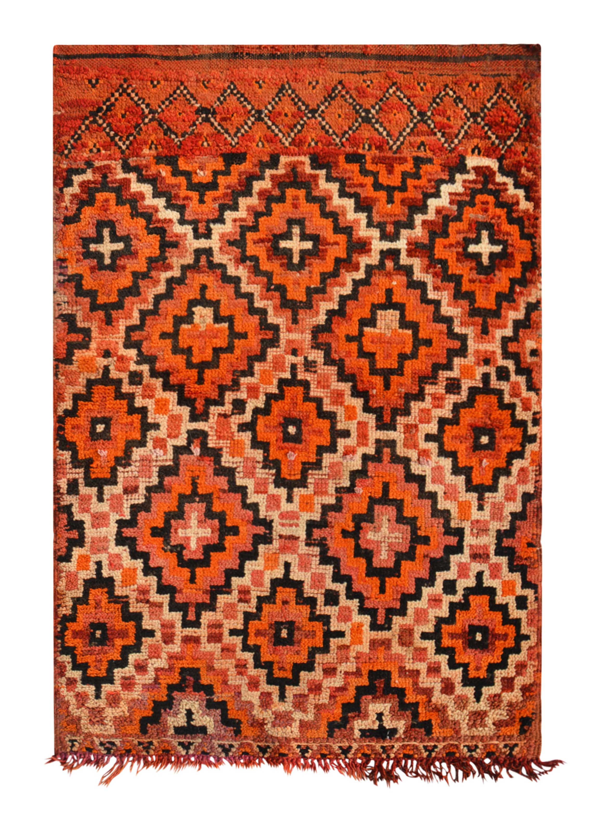 Wanderer (3'2" x 4'9") – Vintage Stepped Diamond Moroccan Accent Rug