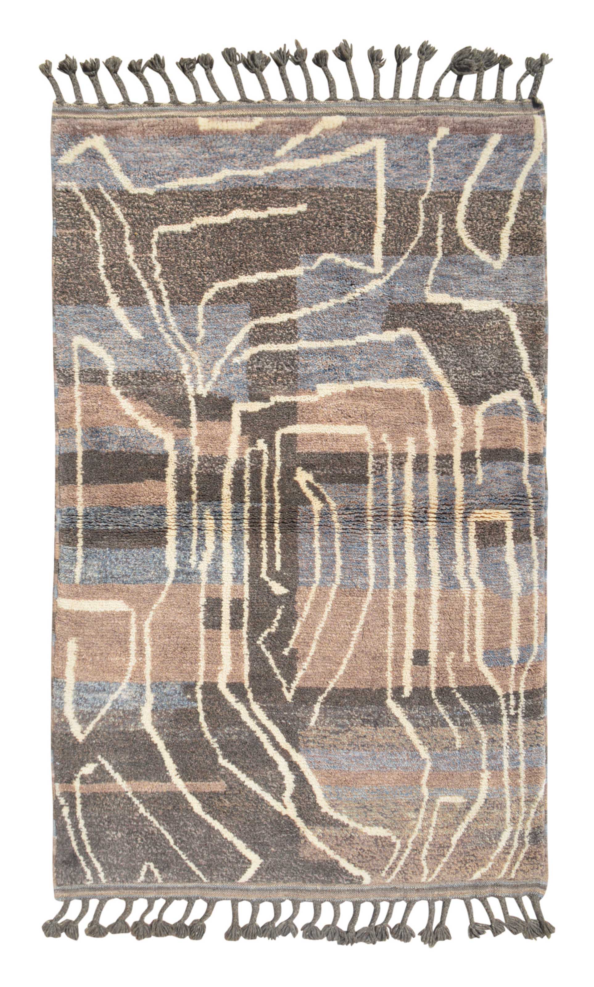 Wound Up (3'10" x 5'10") - Unique Abstract Spiral Azilal Rug