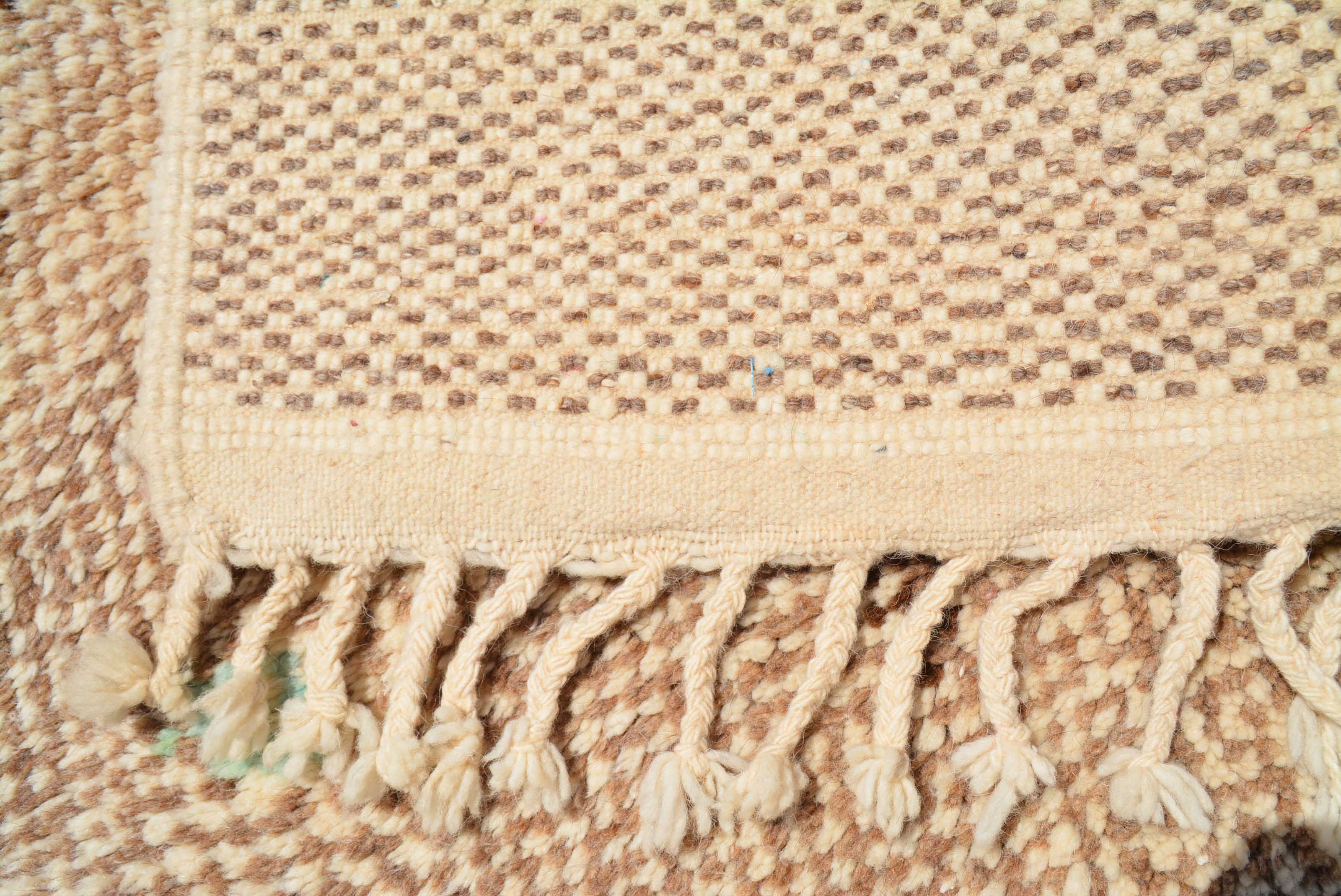 Yousra (4'3" x 6'2") - Earthy Blue & Brown Abstract Azilal Rug - Image 4